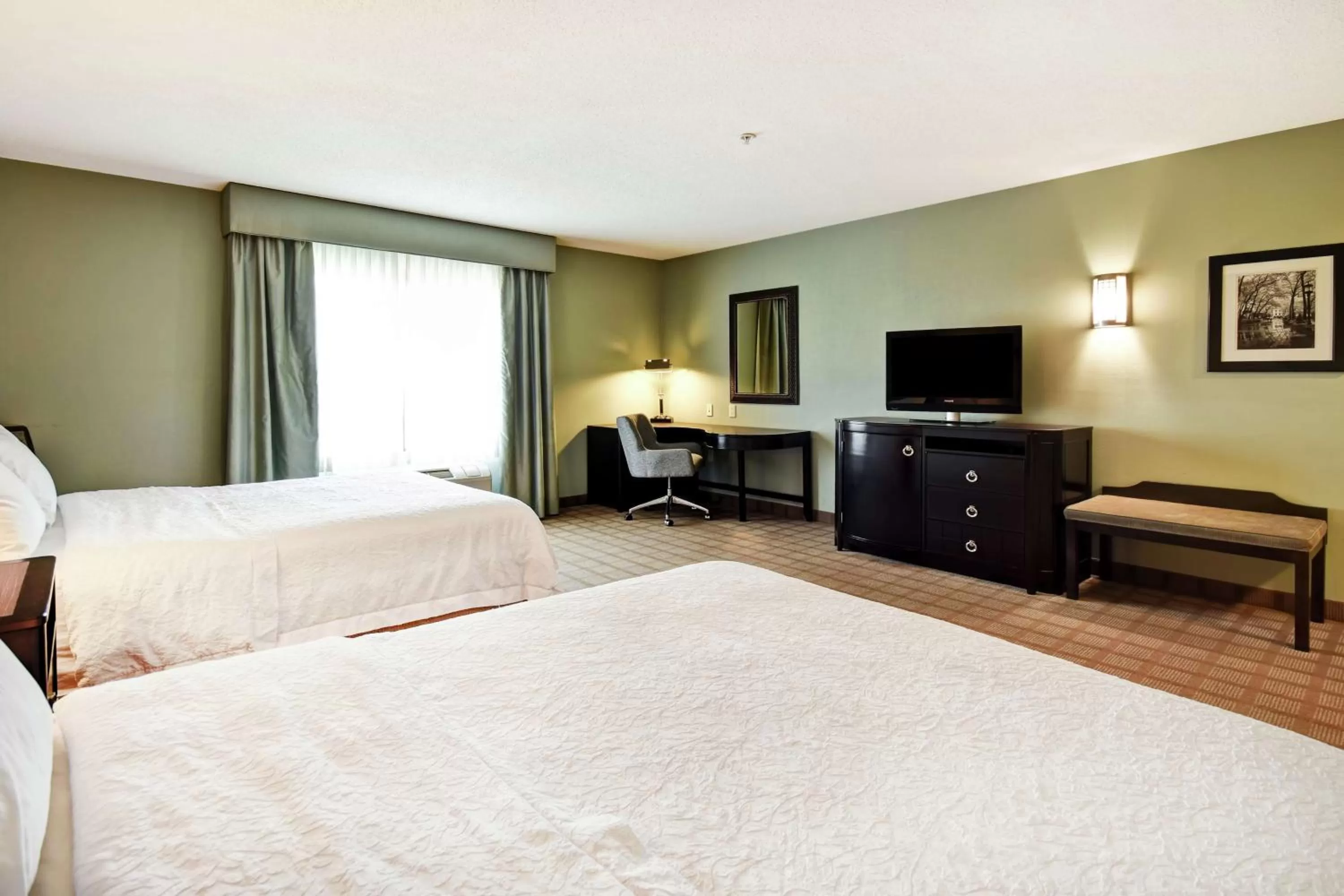 Queen Room with Two Queen Beds and Roll-In Shower - Mobility and Hearing Access/Non-Smoking in Hampton Inn & Suites Detroit-Canton