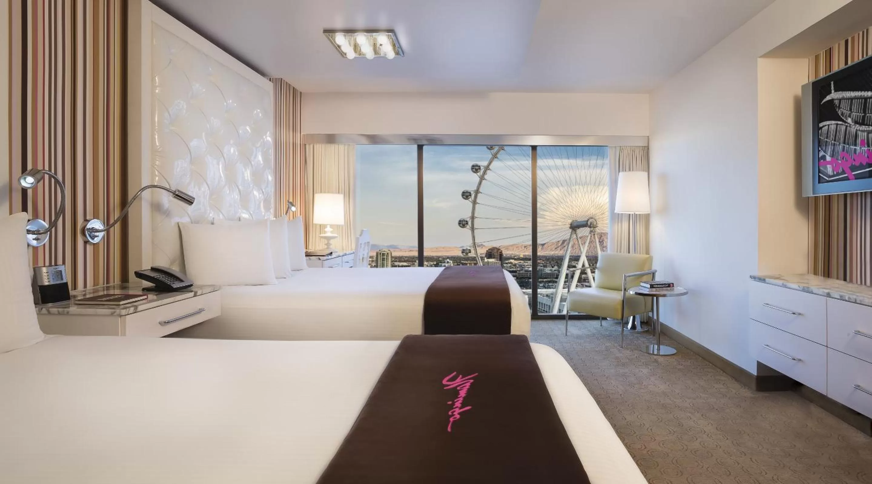 Go Room, 2 Queens, High Roller View, Non-Smoking in Flamingo Las Vegas Hotel & Casino