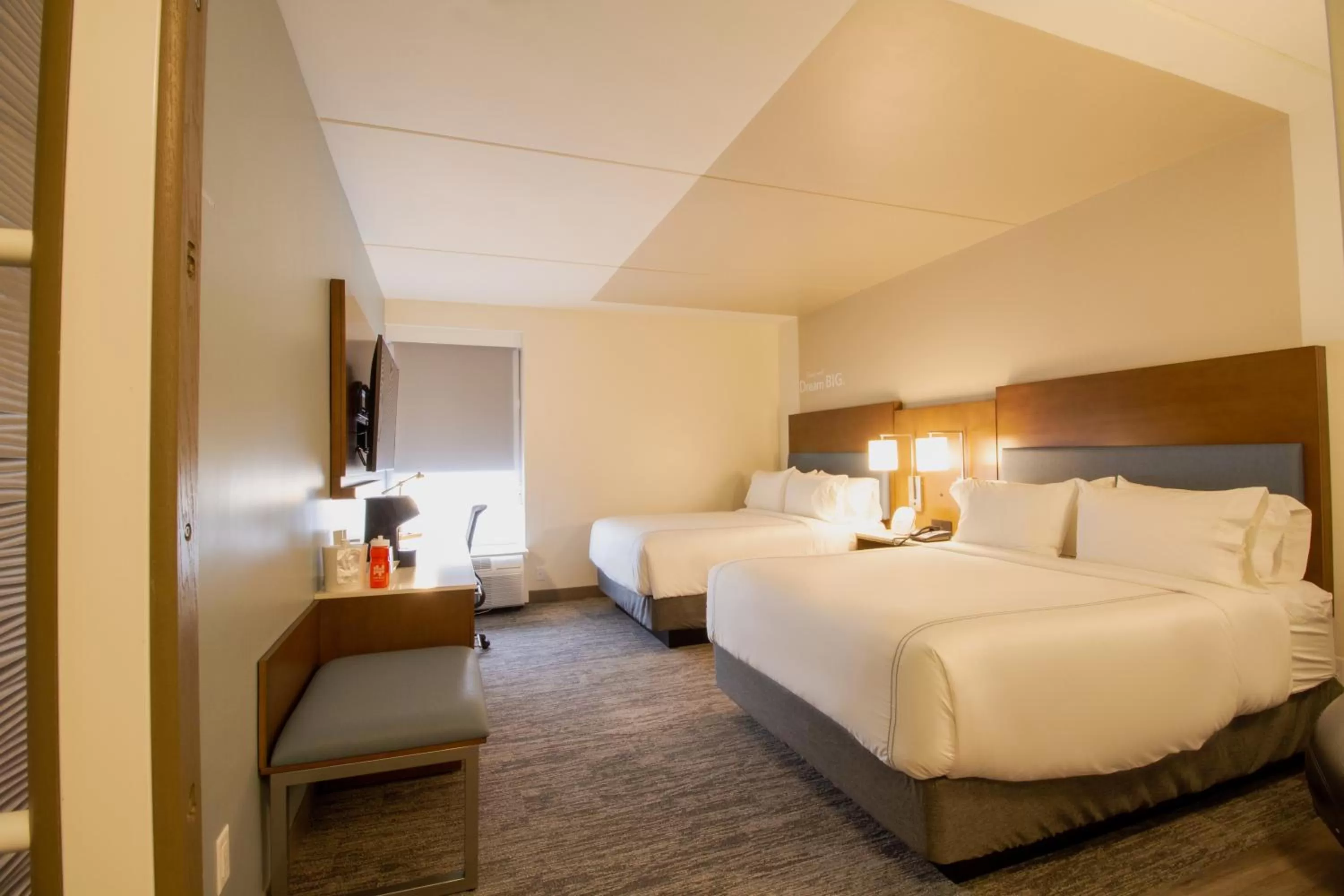 Queen Suite with Two Queen Beds and Mobility Accessible Roll In Shower - Non-Smoking in EVEN Hotel Manchester Airport by IHG