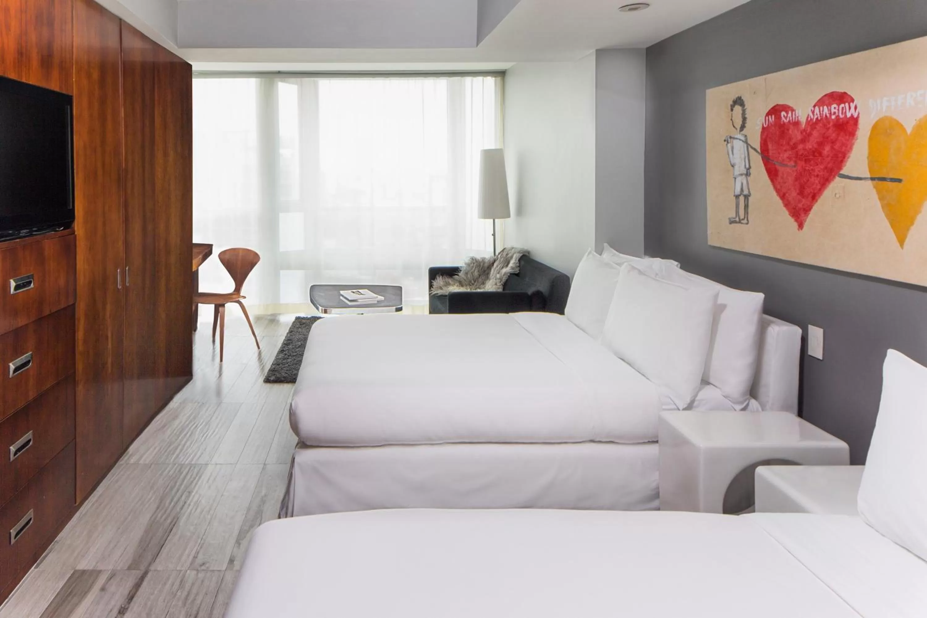 Double Room with Two Double Beds in Hotel on Rivington