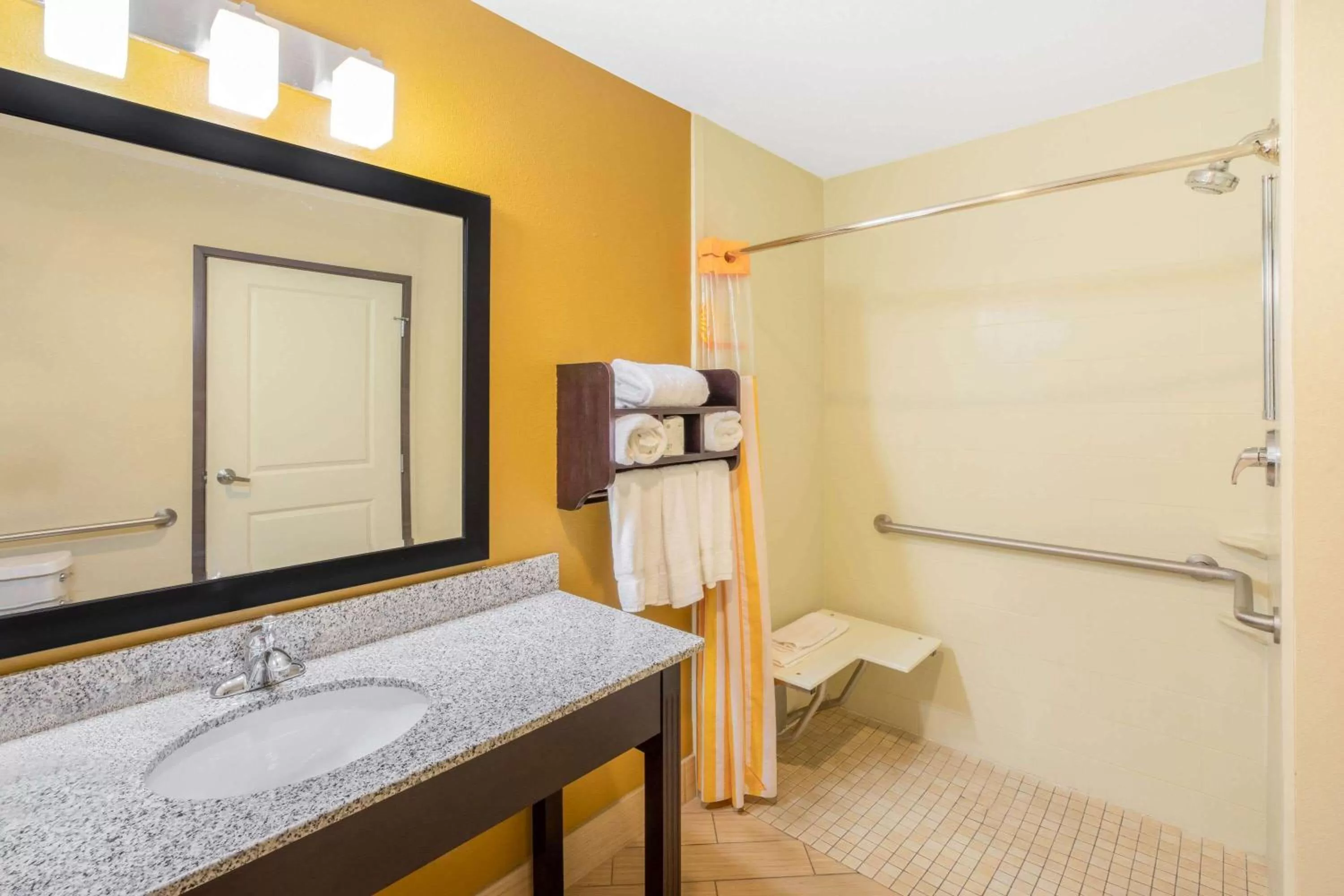 King Room with Roll-In Shower - Mobility/Hearing Accessible - Non-Smoking in La Quinta by Wyndham Floresville