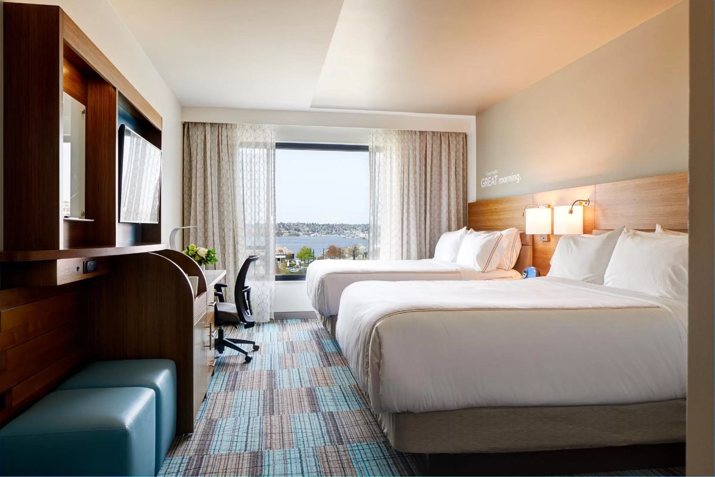 Standard Queen Room with Two Queen Beds and City View in EVEN Hotel Seattle Downtown - Lake Union by IHG