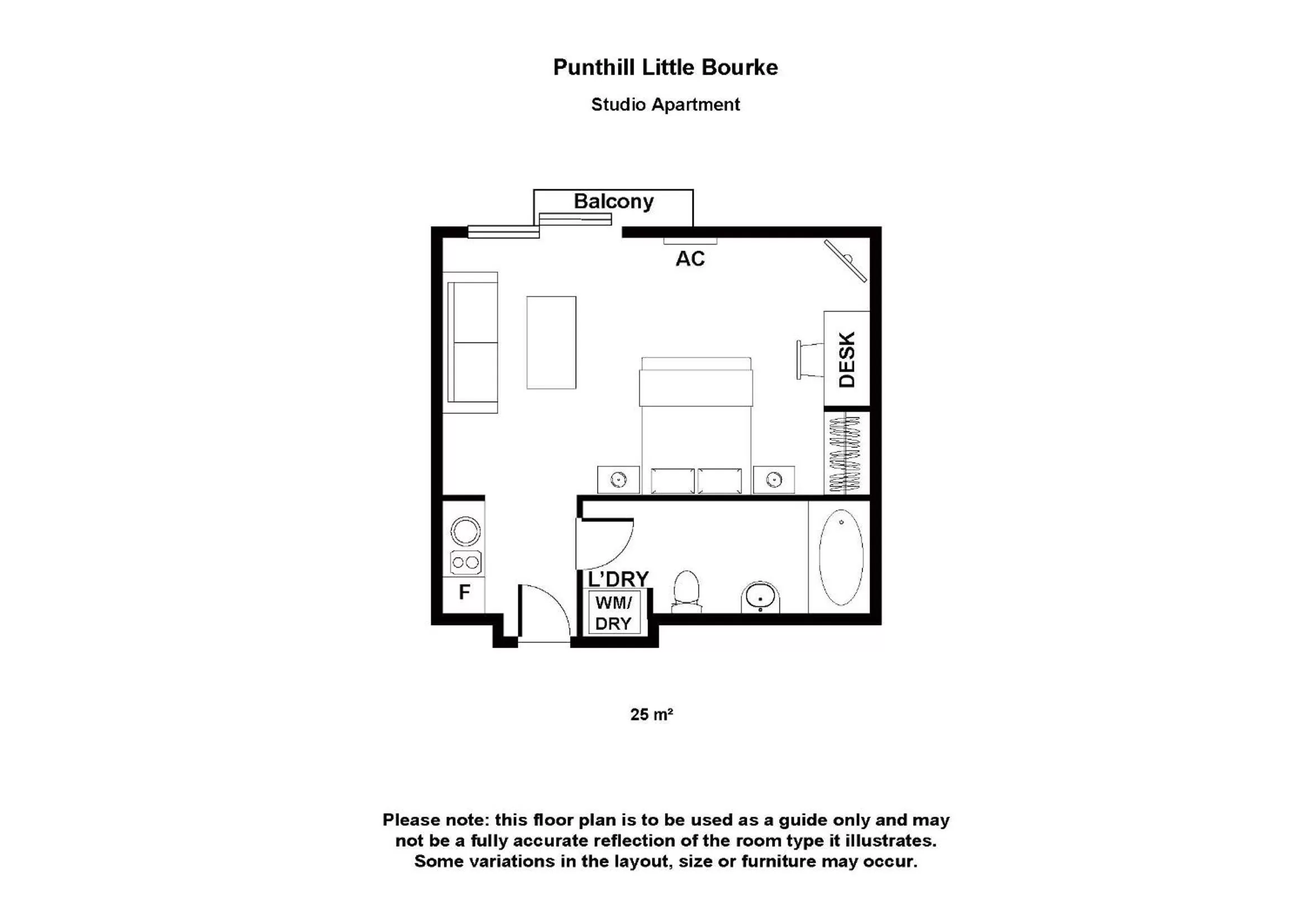 Studio Apartment in Punthill Apartment Hotel - Little Bourke