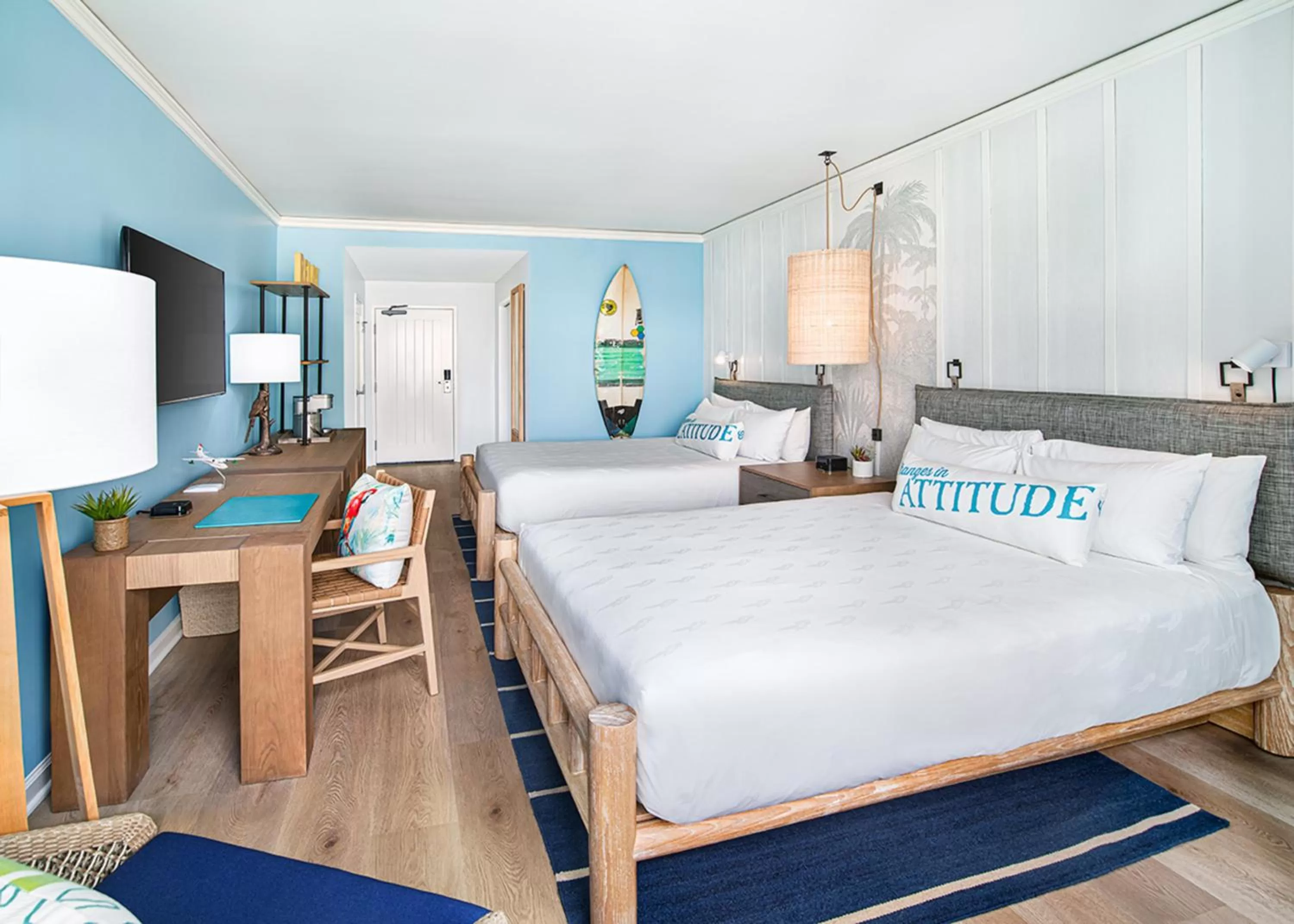 Deluxe Queen Room with Two Queen Beds and Accessible Roll-In Shower in Margaritaville Hotel San Diego Gaslamp Quarter
