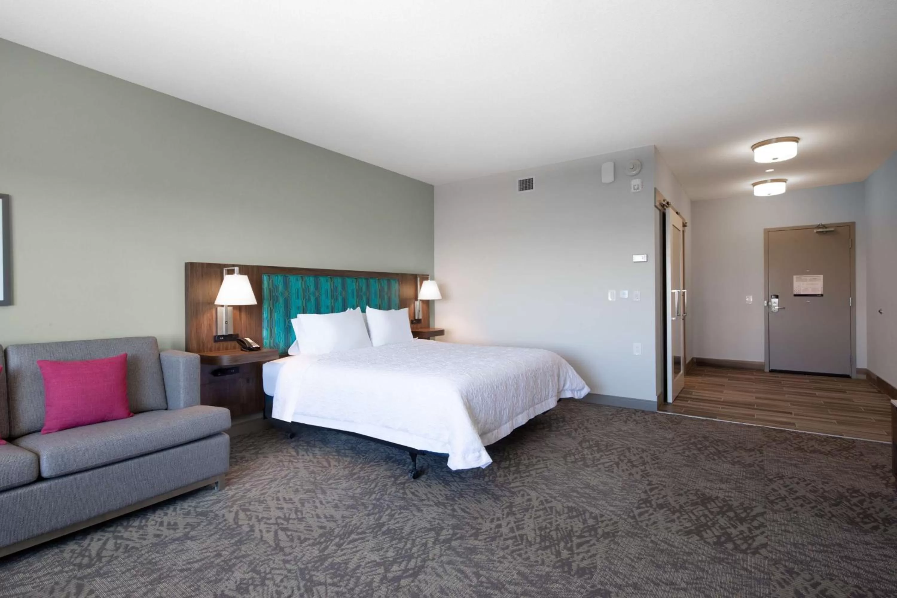 King Room with Roll-in Shower - Mobility Accessible/Non-Smoking in Hampton Inn & Suites Edmonton St. Albert, Ab