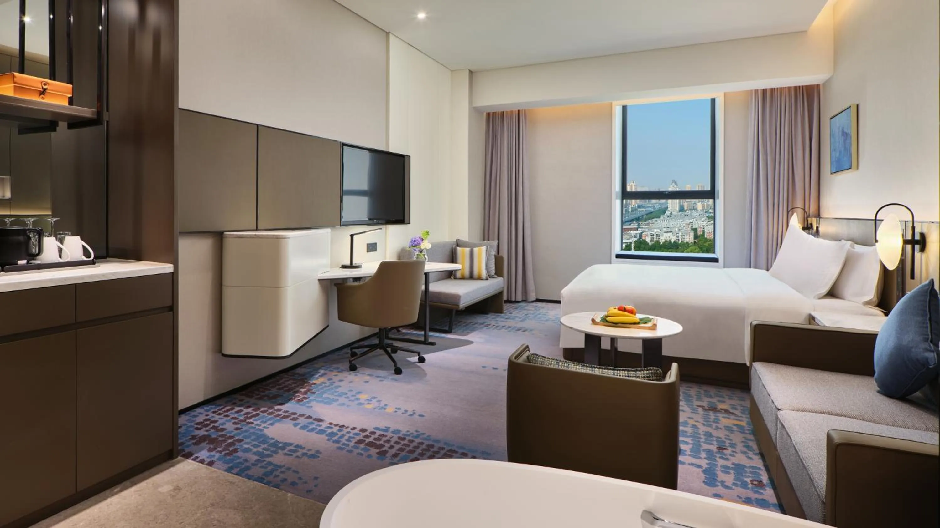 Standard King Room with Lake View in Crowne Plaza Wuhan Development Zone by IHG