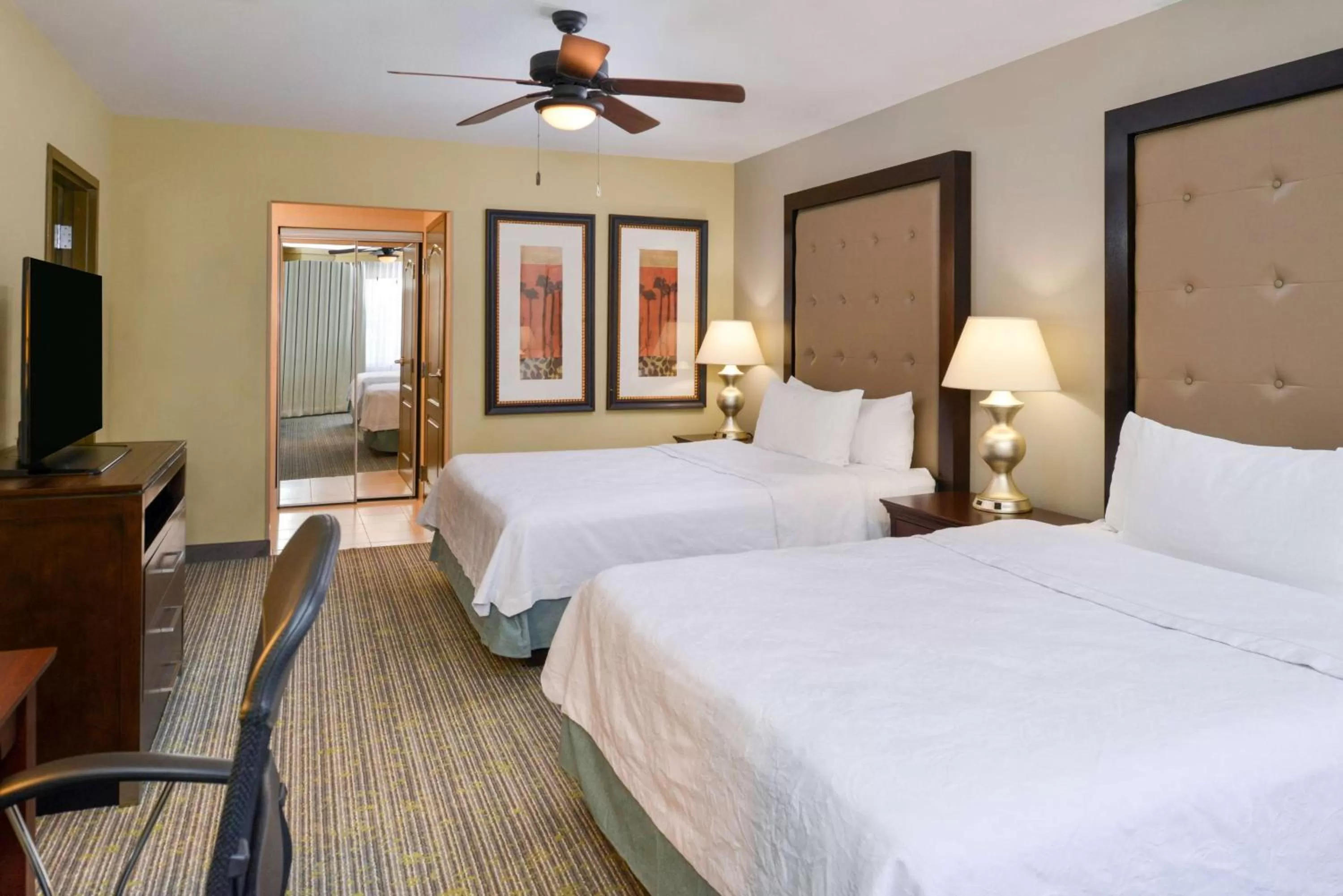 King Suite with Two Queens - Mobility/Hearing Accessible with Bathtub - Non-Smoking  in Homewood Suites by Hilton Fresno