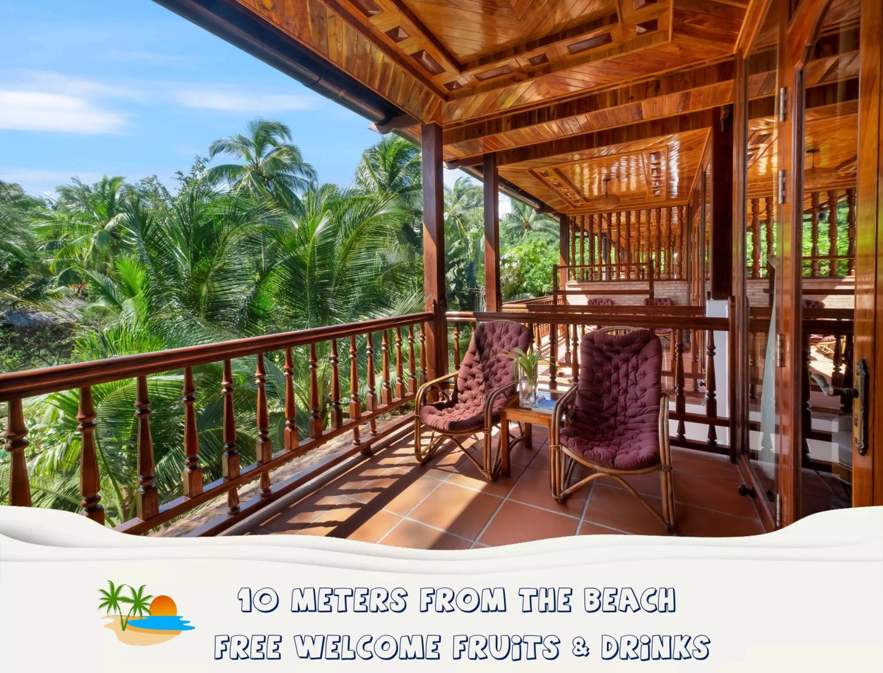 Deluxe Triple Room with Partial Sea View in Coco Palm Beach Resort