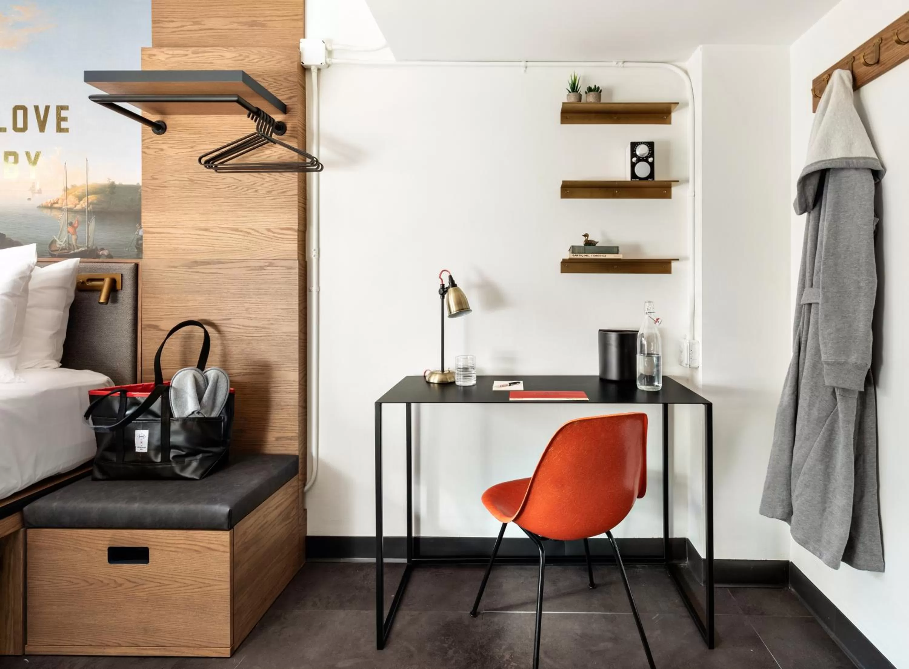 Accessible King Room Bathroom Down the Hall in The Revolution Hotel