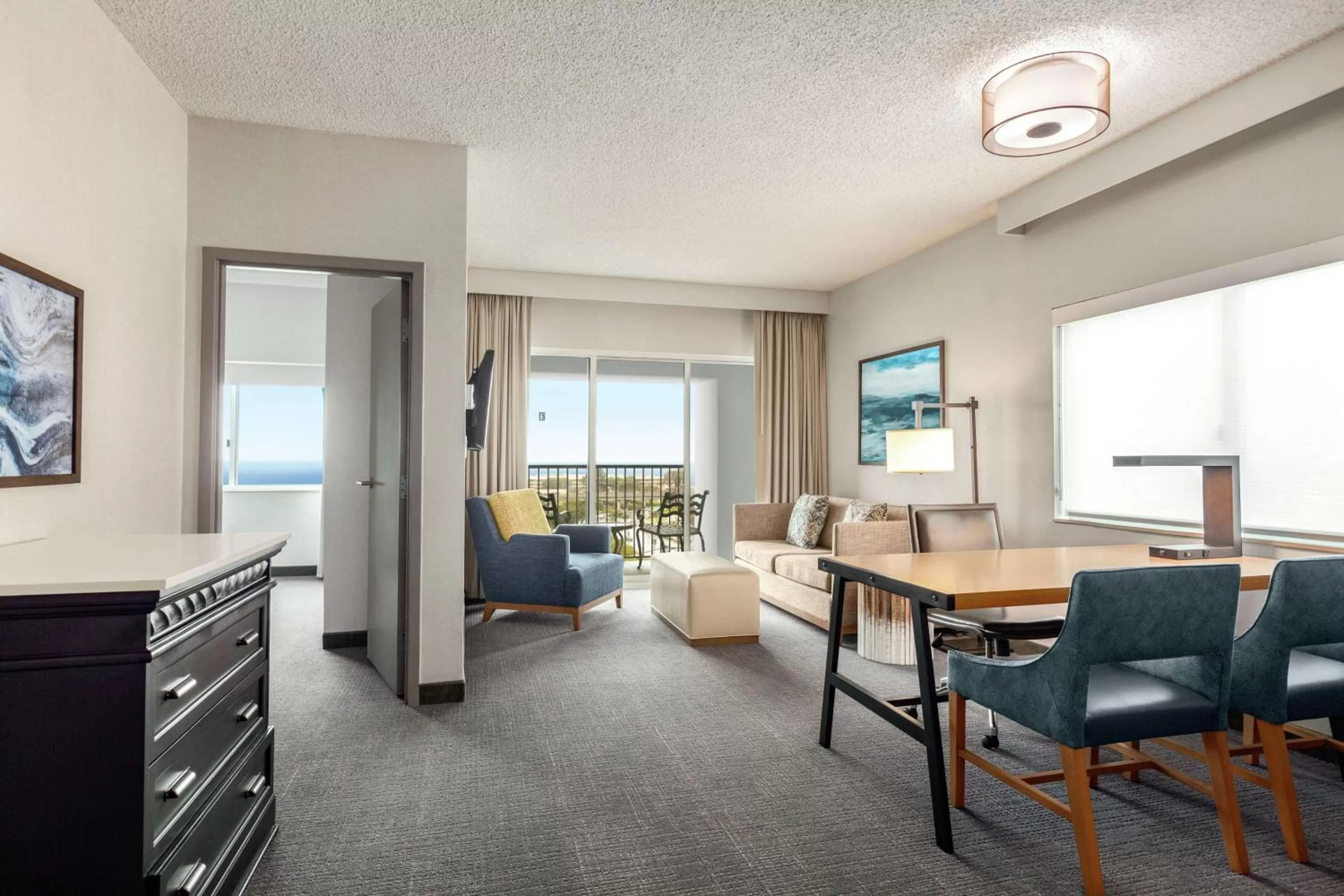 Two-Room King Suite with Balcony and Bayview in Embassy Suites by Hilton Monterey Bay Seaside