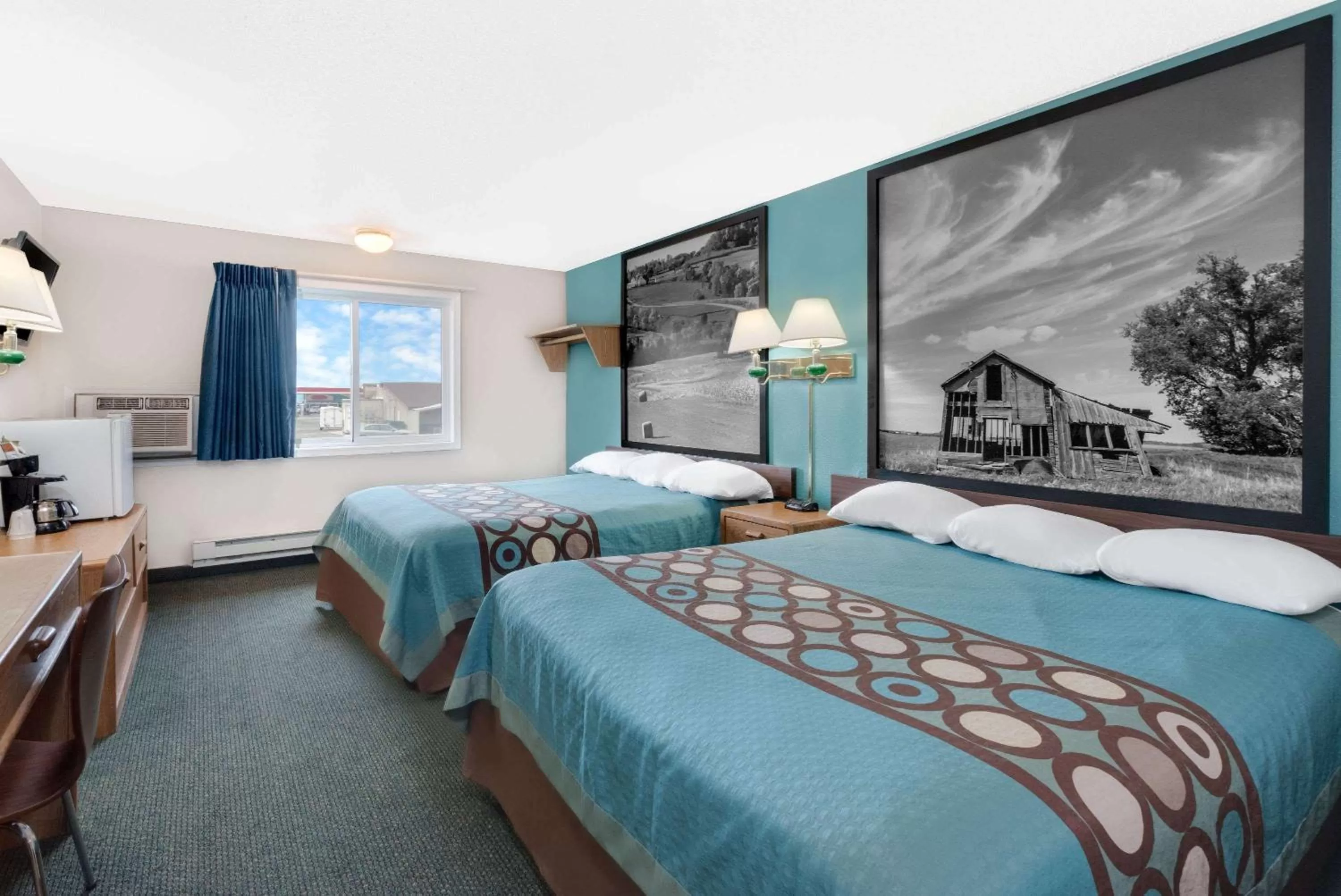Queen Room with Two Queen Beds and Pool View - Non-Smoking in Super 8 by Wyndham Huron