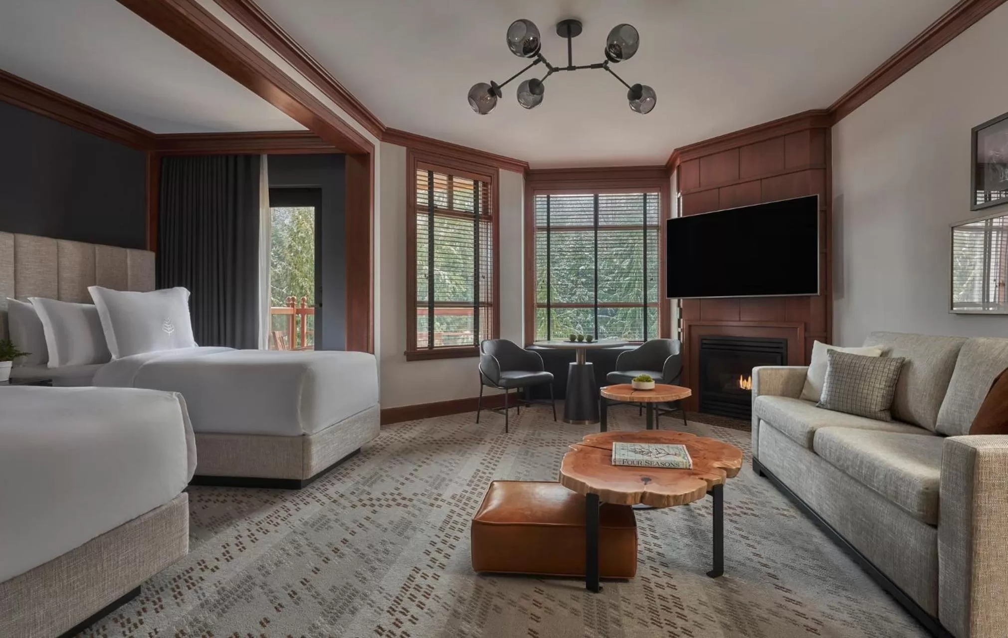 Four Seasons Two Bedroom Interconnecting Executive Suite King Bed & Two single Beds in Four Seasons Resort Whistler