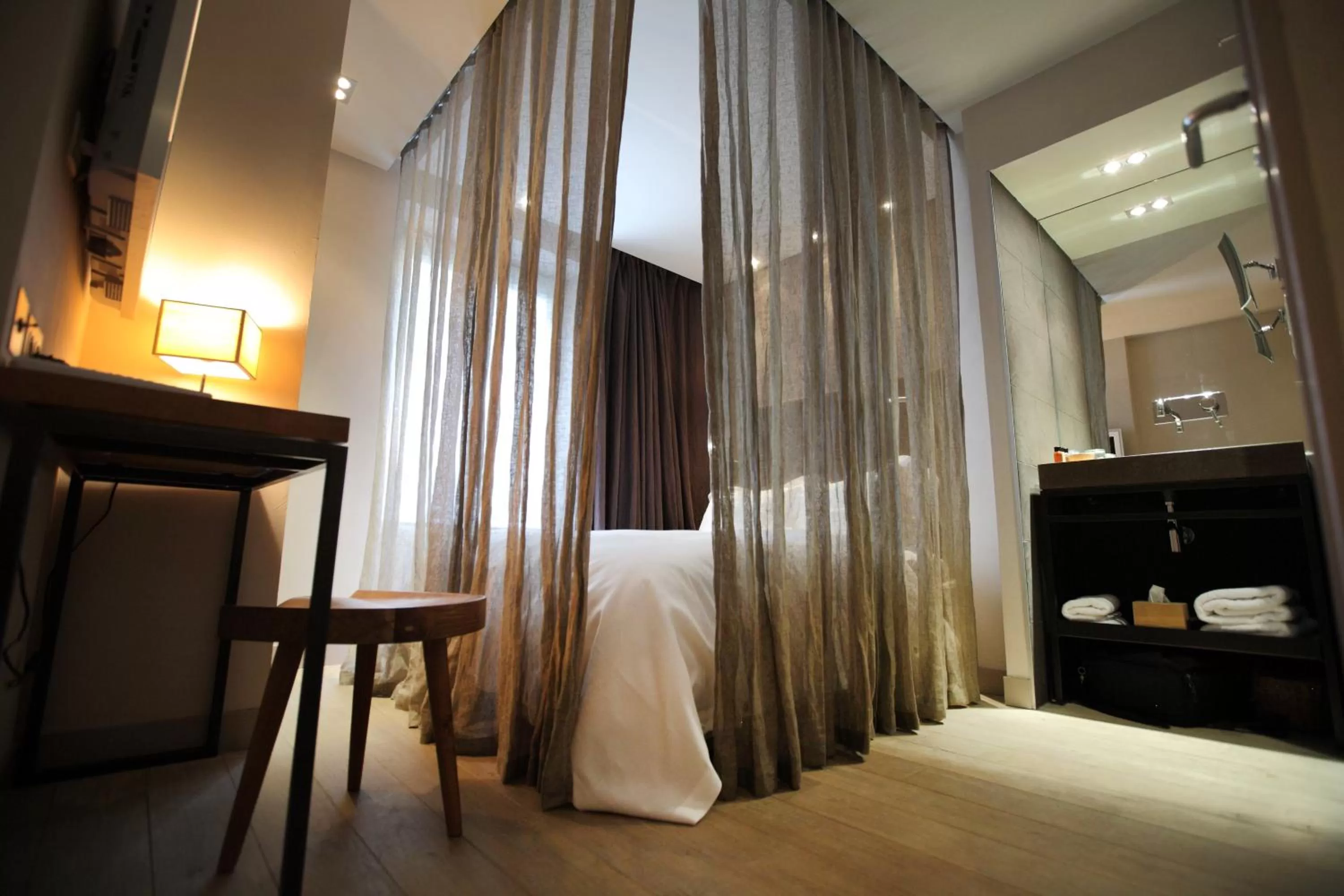 Bed in Hidden Hotel