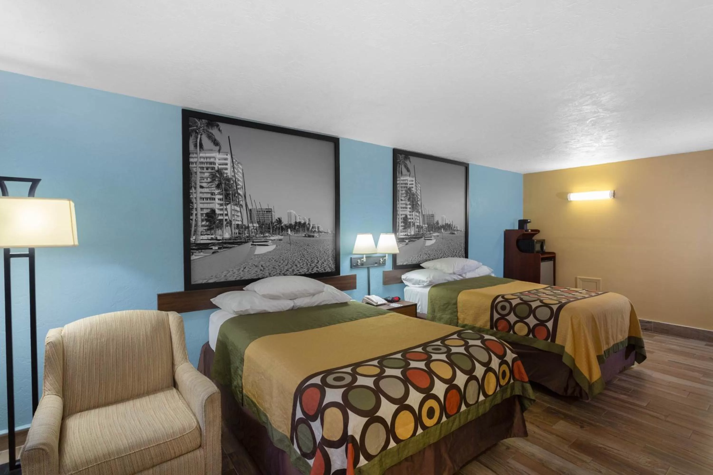 Double Room with Two Double Beds and Roll-In Shower - Mobility/Hearing Accessible - Non-Smoking in Super 8 by Wyndham Bradenton Sarasota Area