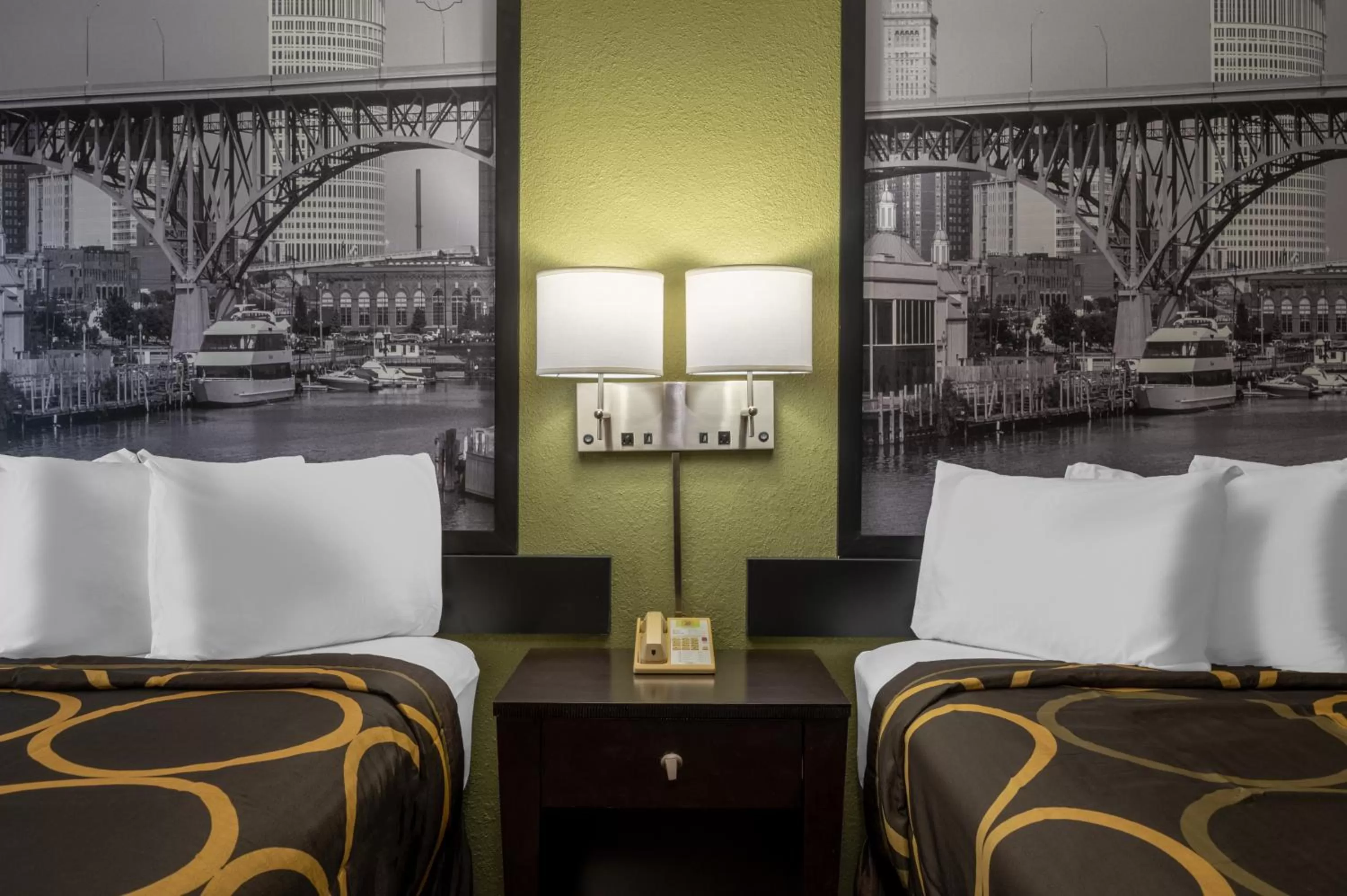 Double Room with Two Double Beds and Roll-In Shower - Mobility Access/Non-Smoking in Super 8 by Wyndham Perrysburg-Toledo