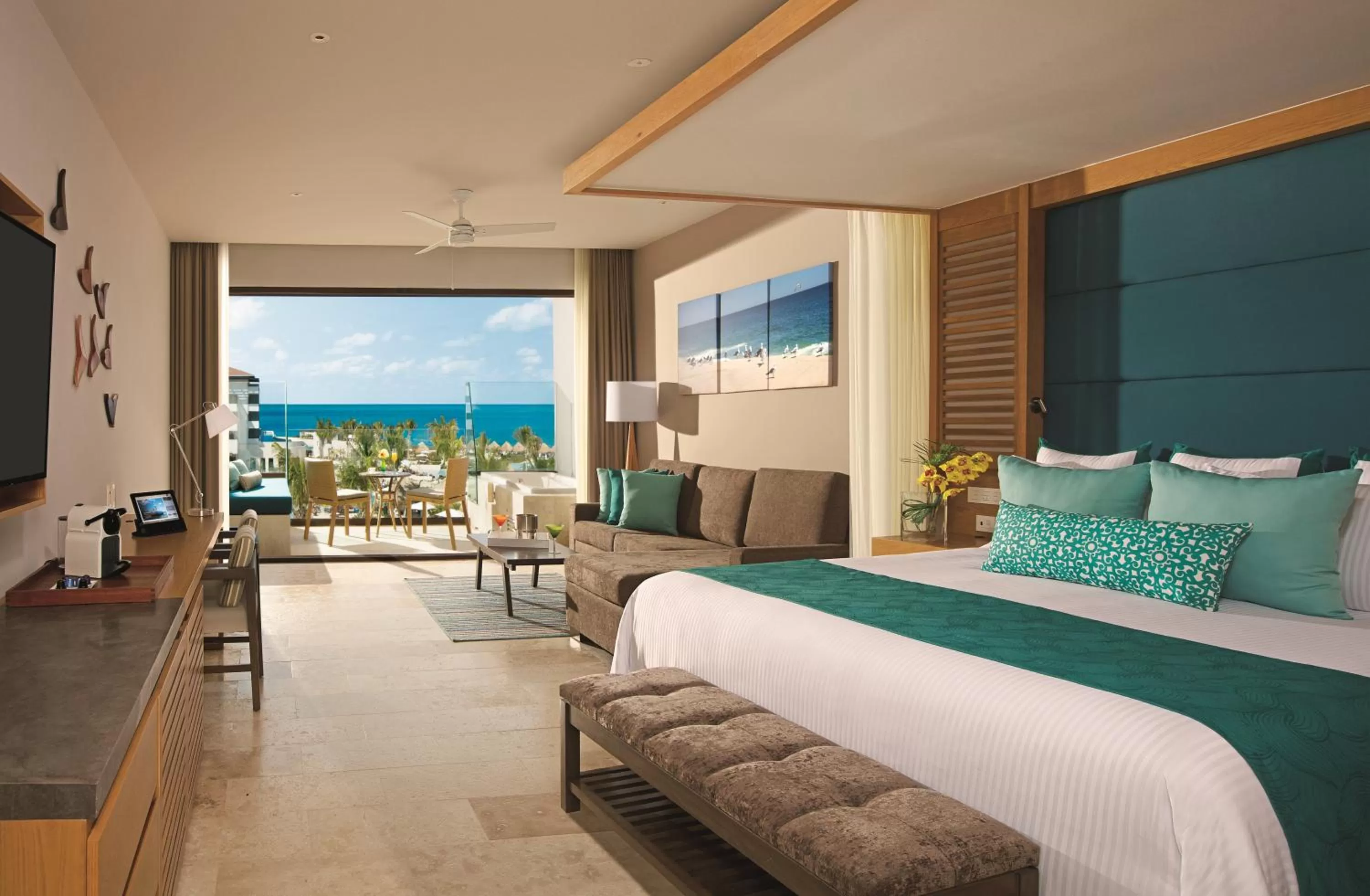 Preferred Club Junior Suite Ocean View Triple -2 Queen size Beds in Dreams Playa Mujeres Golf & Spa Resort - All Inclusive