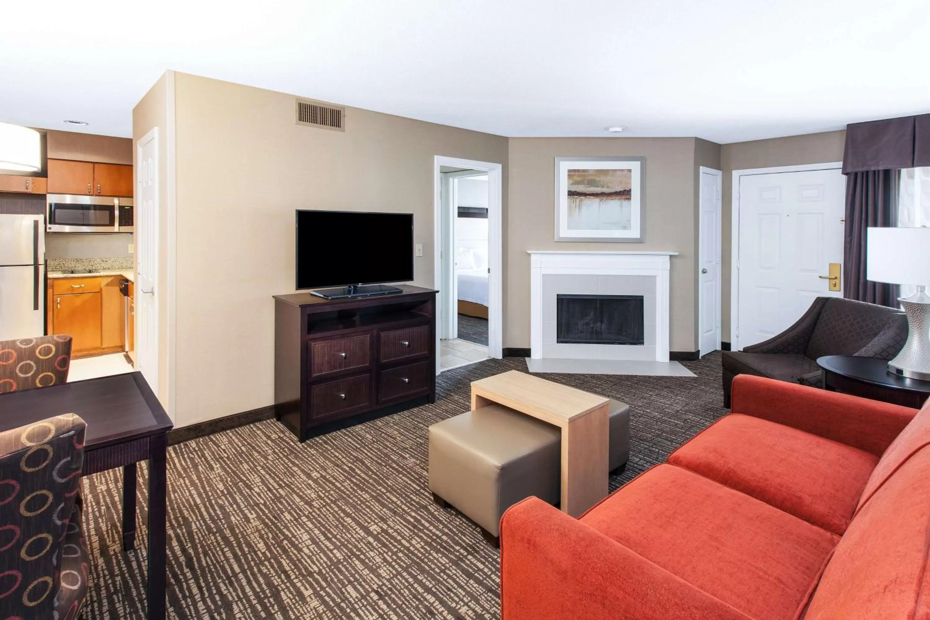 One-Bedroom King Suite with Fireplace - Non-Smoking  in Homewood Suites by Hilton Indianapolis At The Crossing
