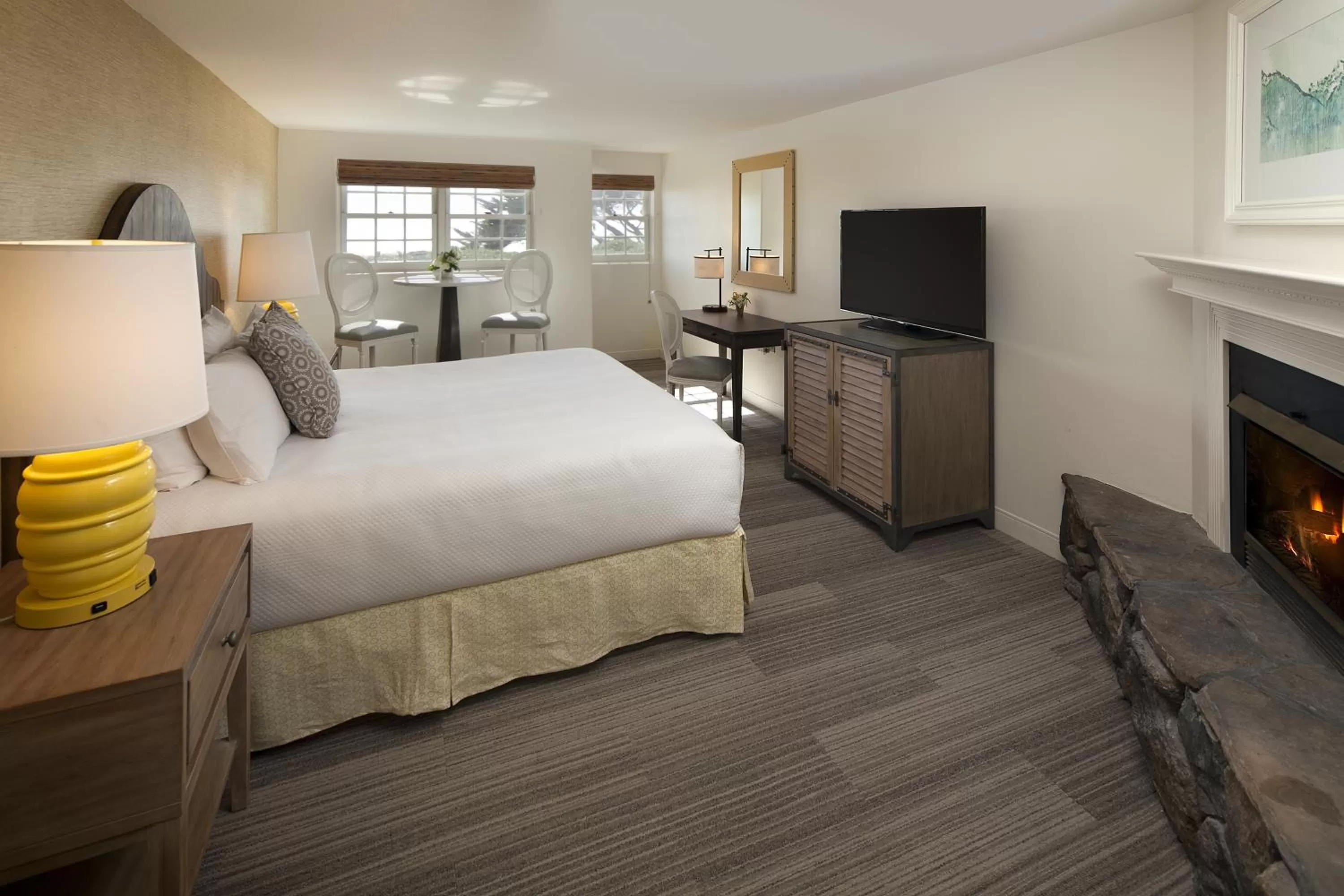 King Bedroom with Partial Ocean View in Fogcatcher Inn