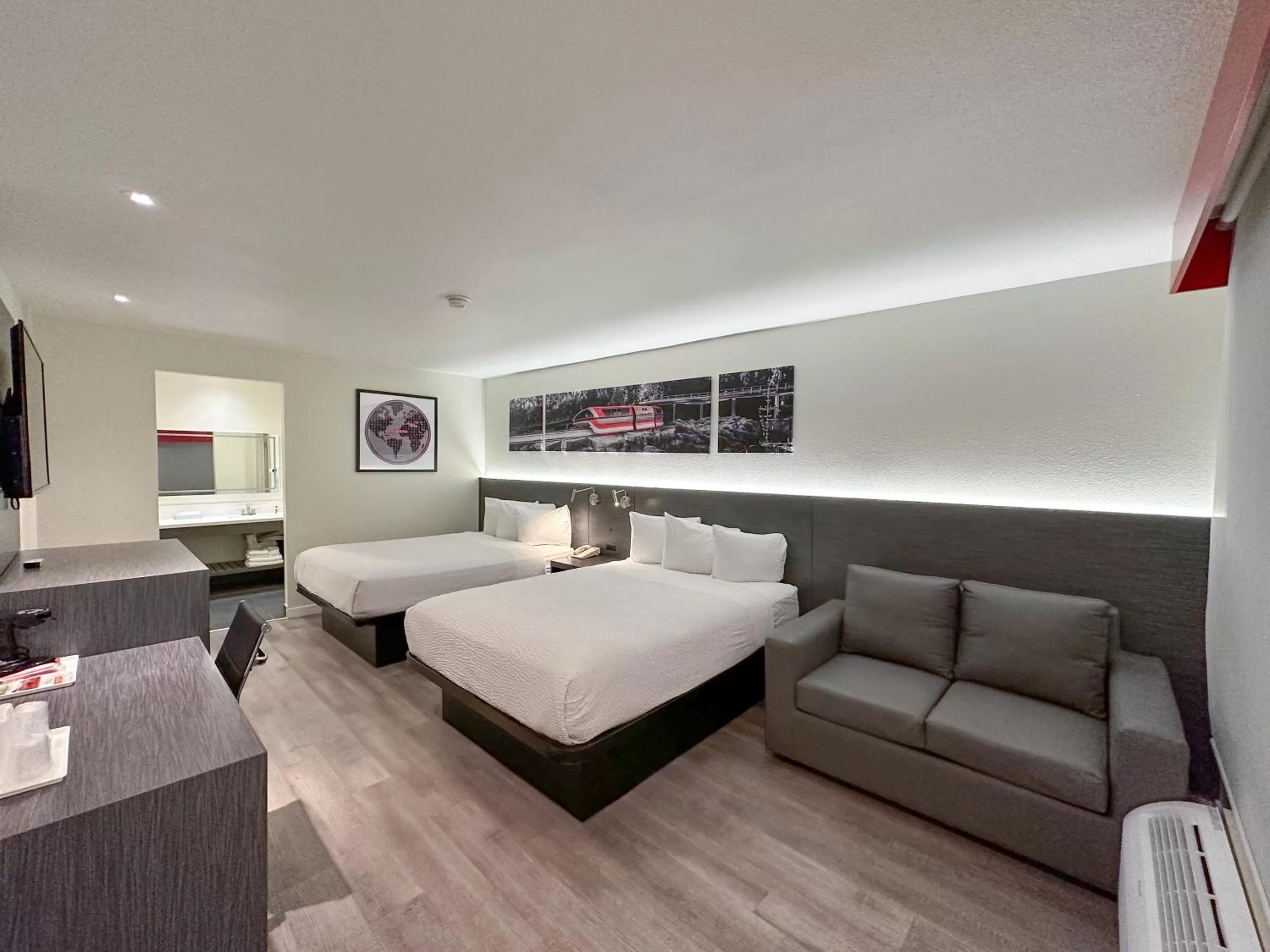 Queen Room with Two Queen Beds and Sofa Bed - Non-Smoking in Ramada by Wyndham Anaheim Convention Center