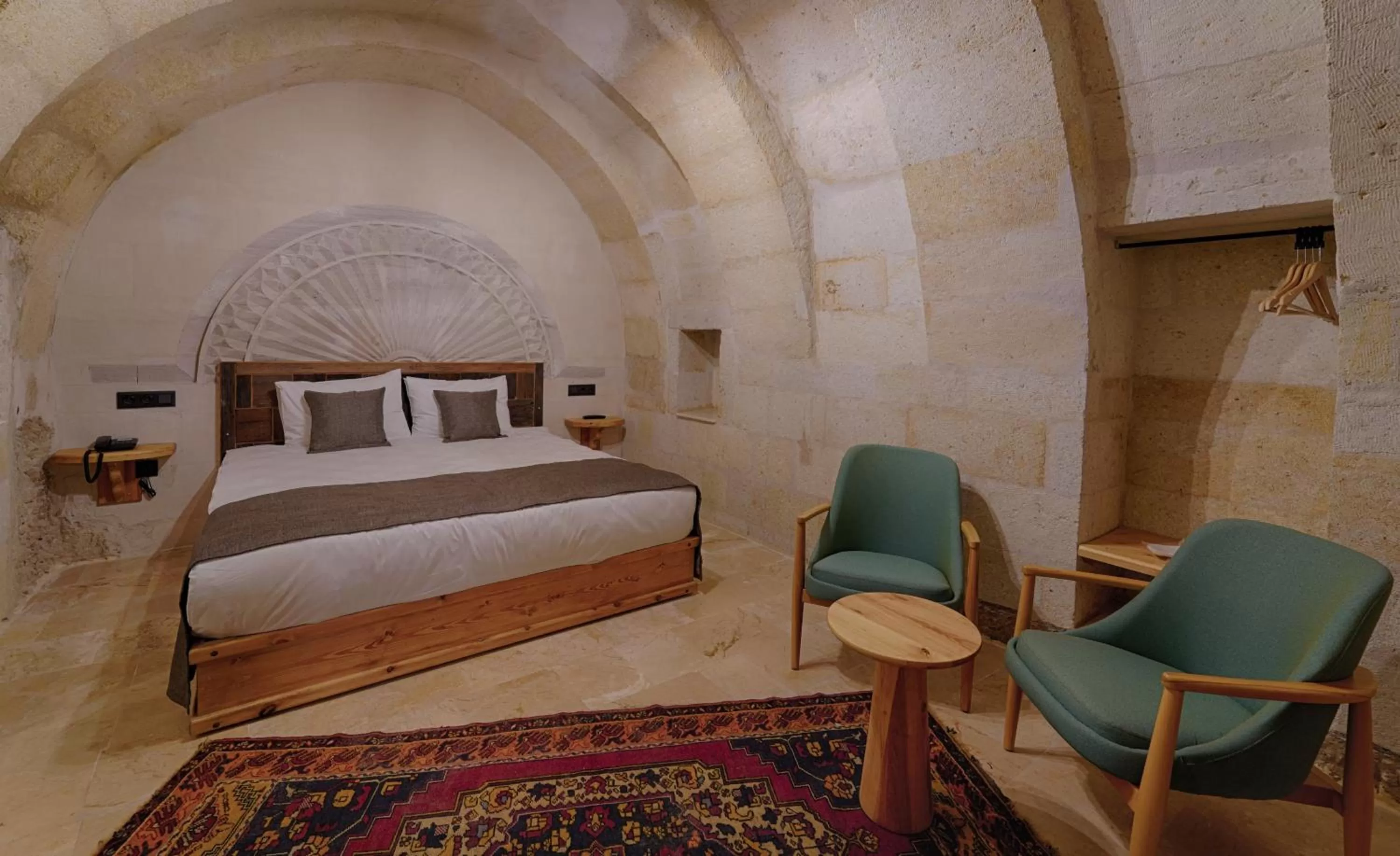 Bedroom, Bed in Concept Cave House