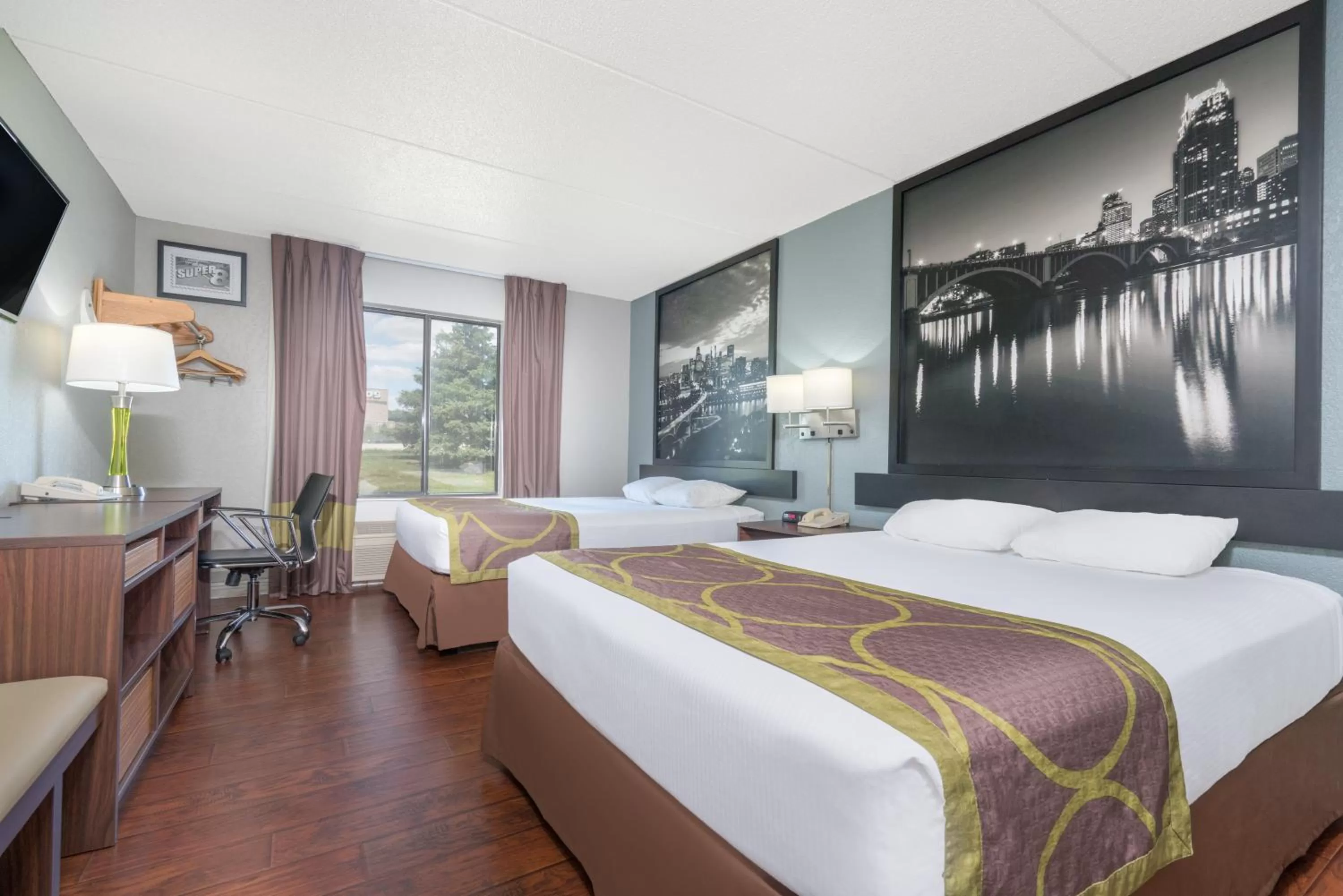 Superior Queen Room with Two Queen Beds - Non-Smoking in Super 8 by Wyndham Bloomington/Airport