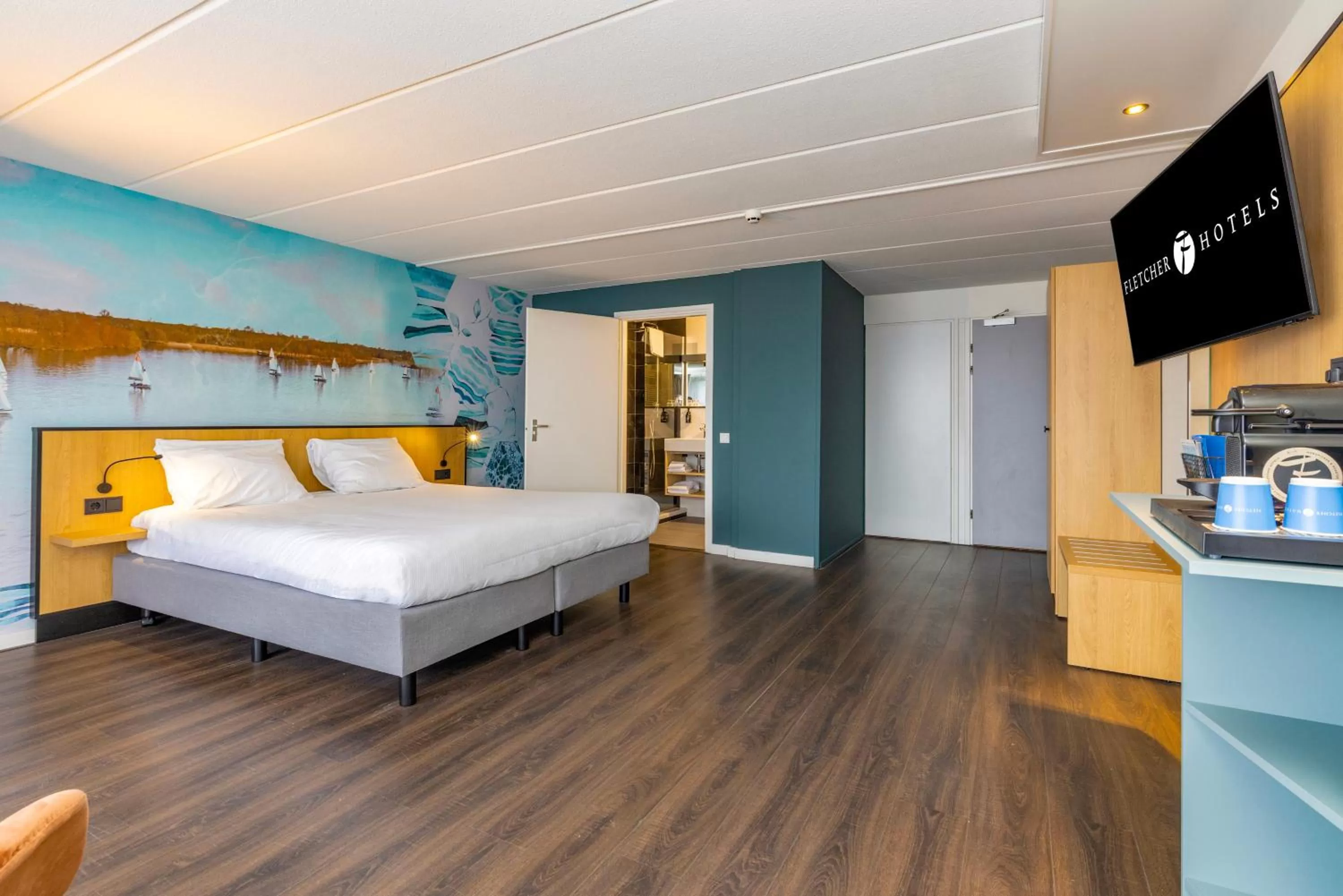 Comfort Room with French Balcony and View in Fletcher Hotel Restaurant Loosdrecht-Amsterdam