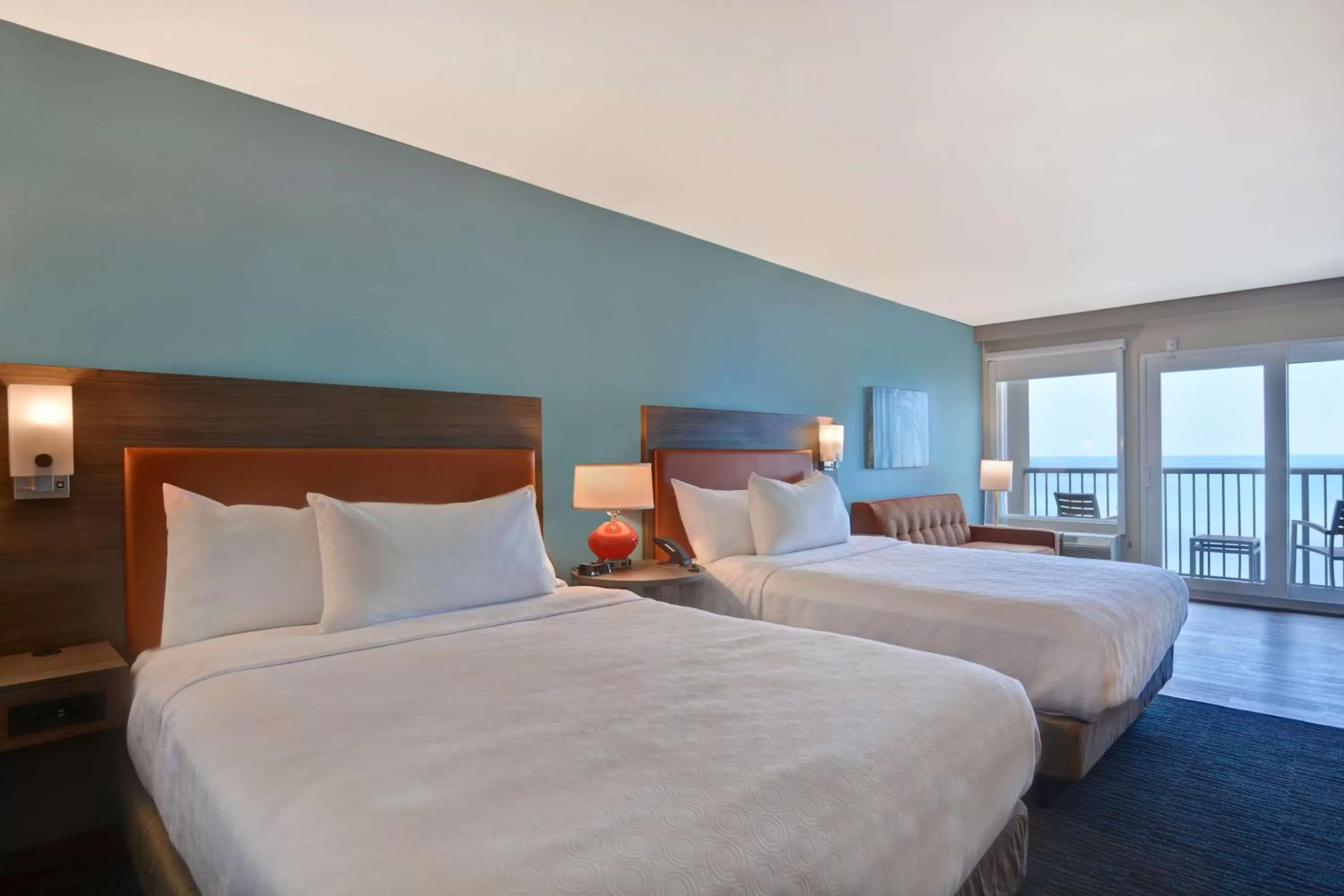 Queen Studio Suite with Two Queen Beds - Ocean Front in Home2 Suites Ormond Beach Oceanfront, FL