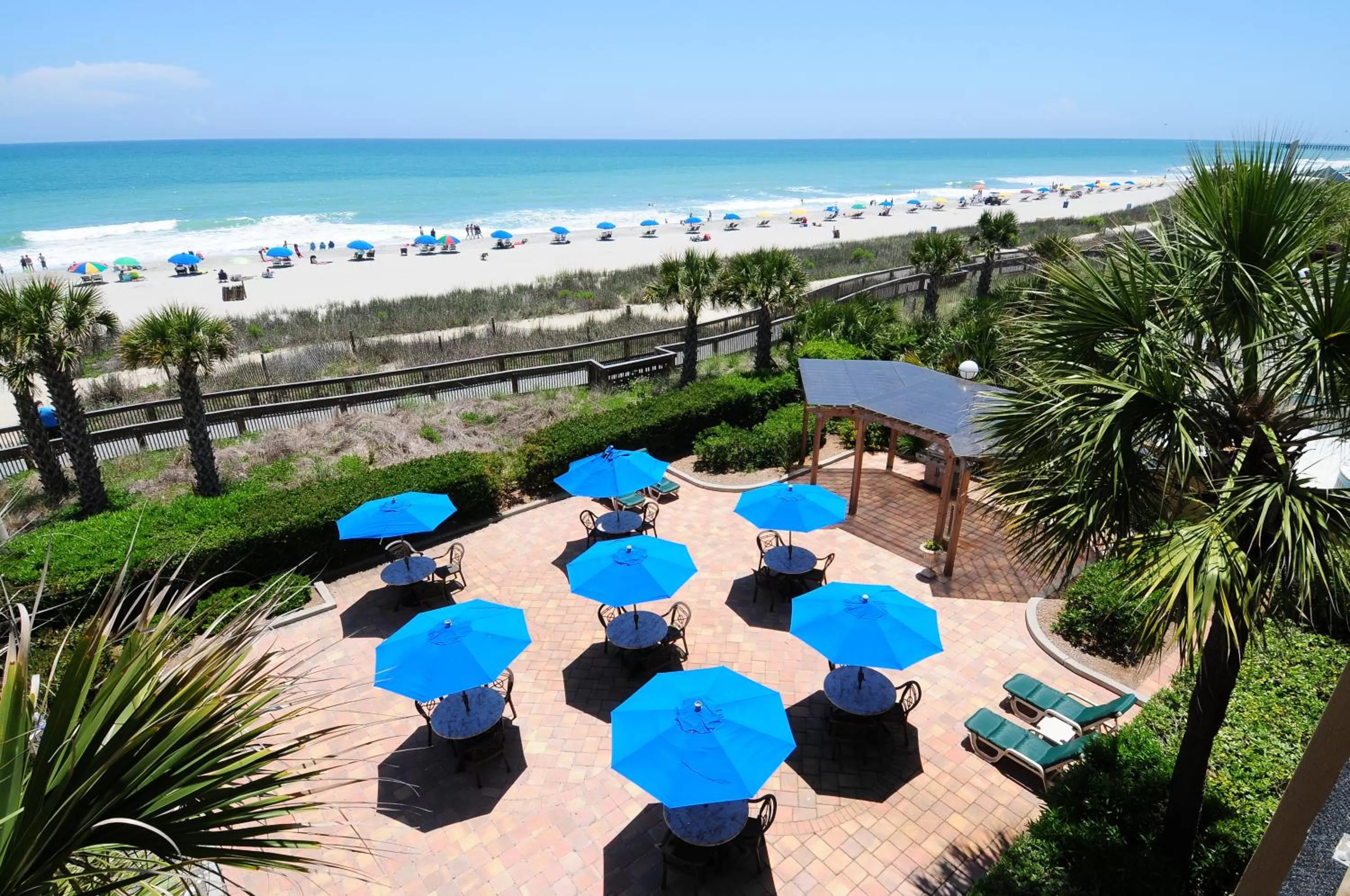 Oceanfront Queen Room with Two Queen Beds and Kitchen - Stair Access in Holiday Pavilion Resort on the Boardwalk