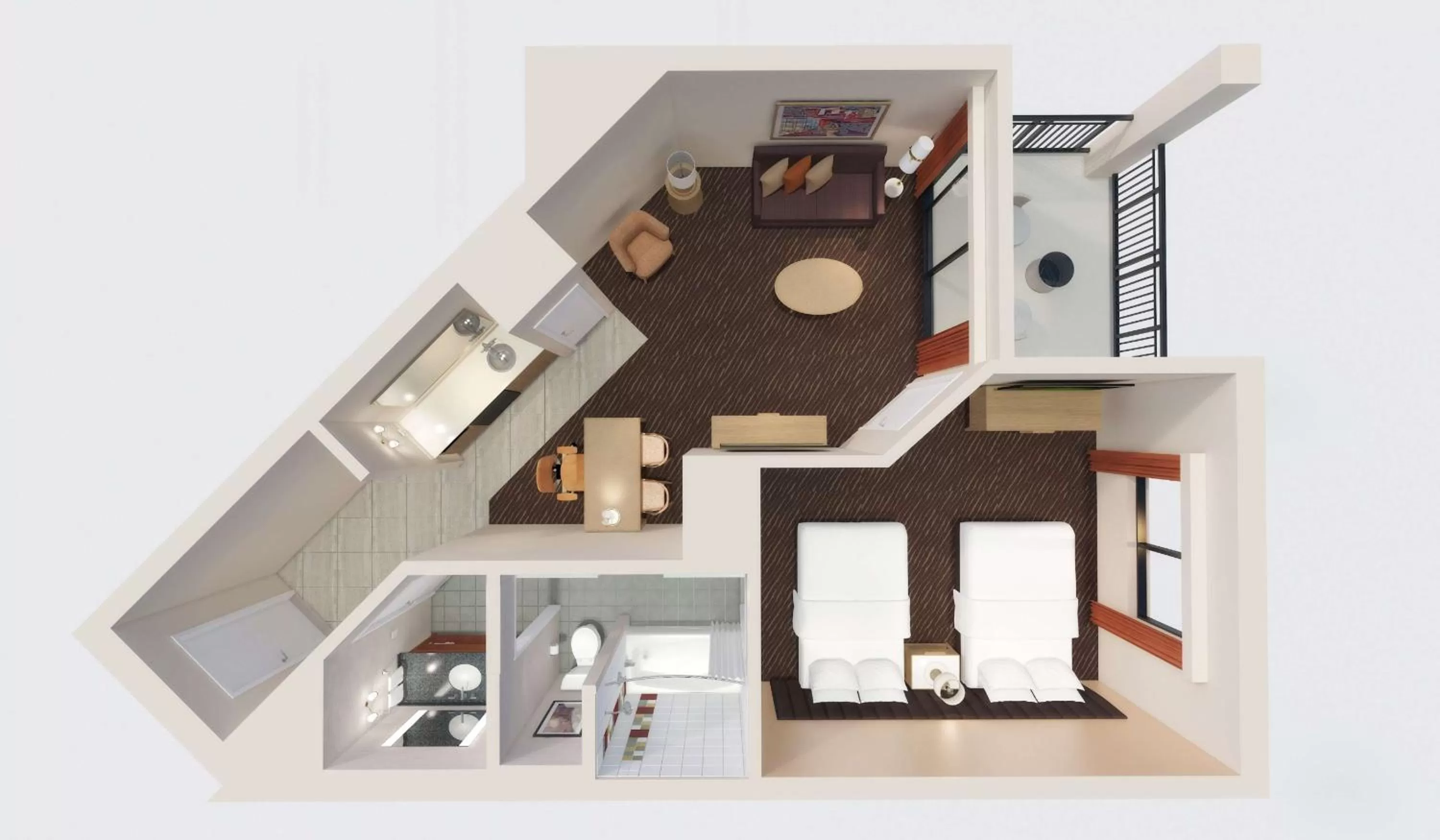 Two Double Bed Suite with Golf Course View in Embassy Suites by Hilton Phoenix Scottsdale