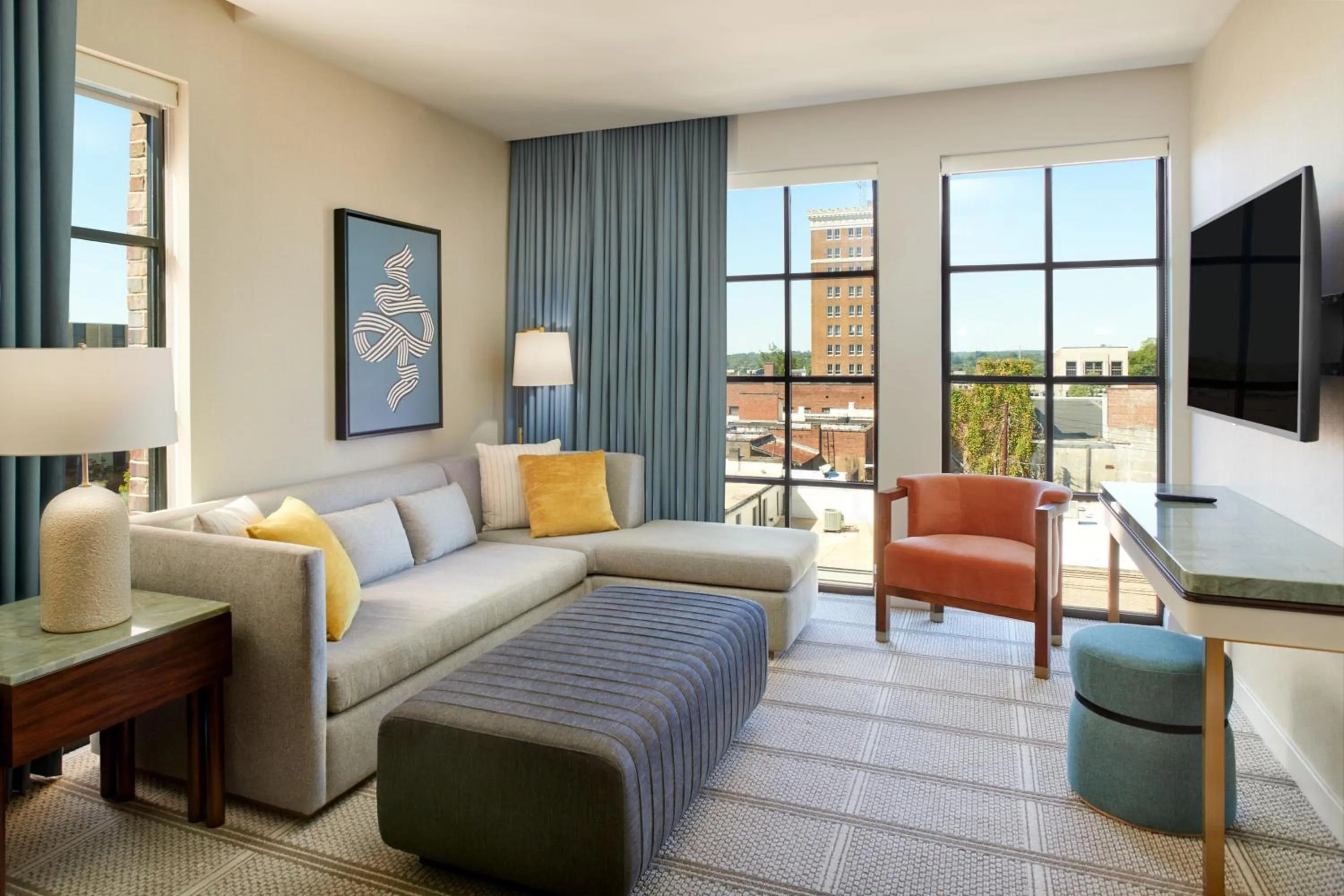One-Bedroom King Suite with Sofa Bed and City View in The Alamite, Tuscaloosa, a Tribute Portfolio Hotel