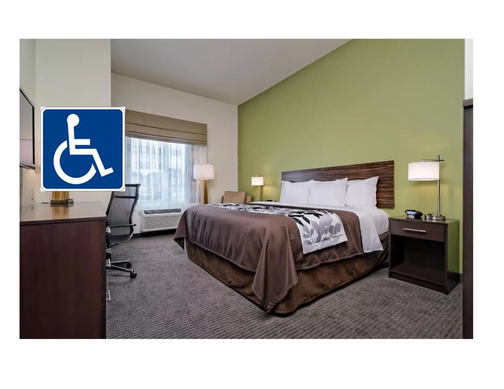 King Room with Roll-in-Shower - Accessible/Non-Smoking in Sleep Inn & Suites Fort Scott
