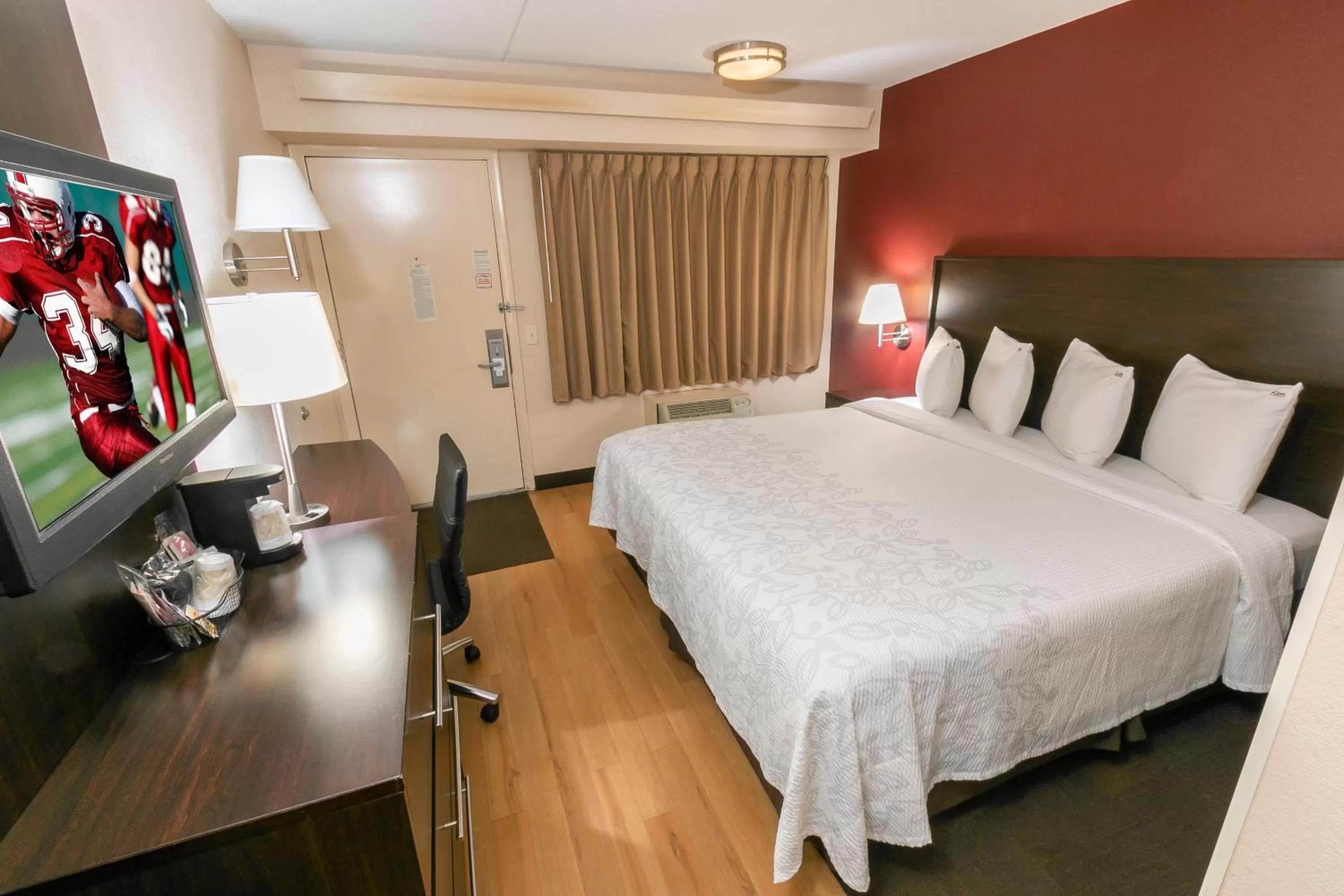Standard King Room Disability Access Roll-In Shower Smoke Free in Red Roof Inn PLUS+ Washington DC - Oxon Hill
