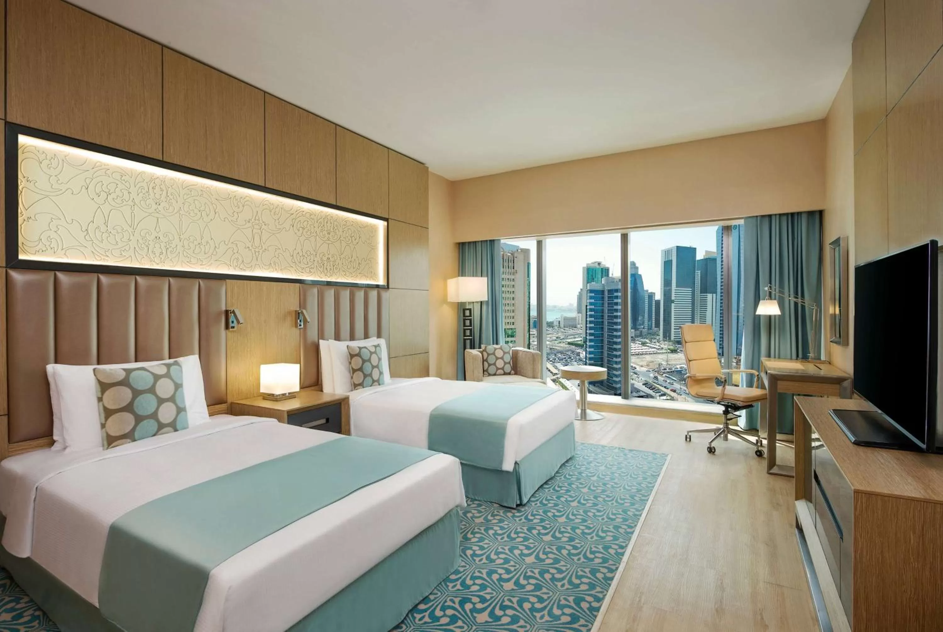 Deluxe Twin Room with Sea View - Non-Smoking in Wyndham Doha West Bay