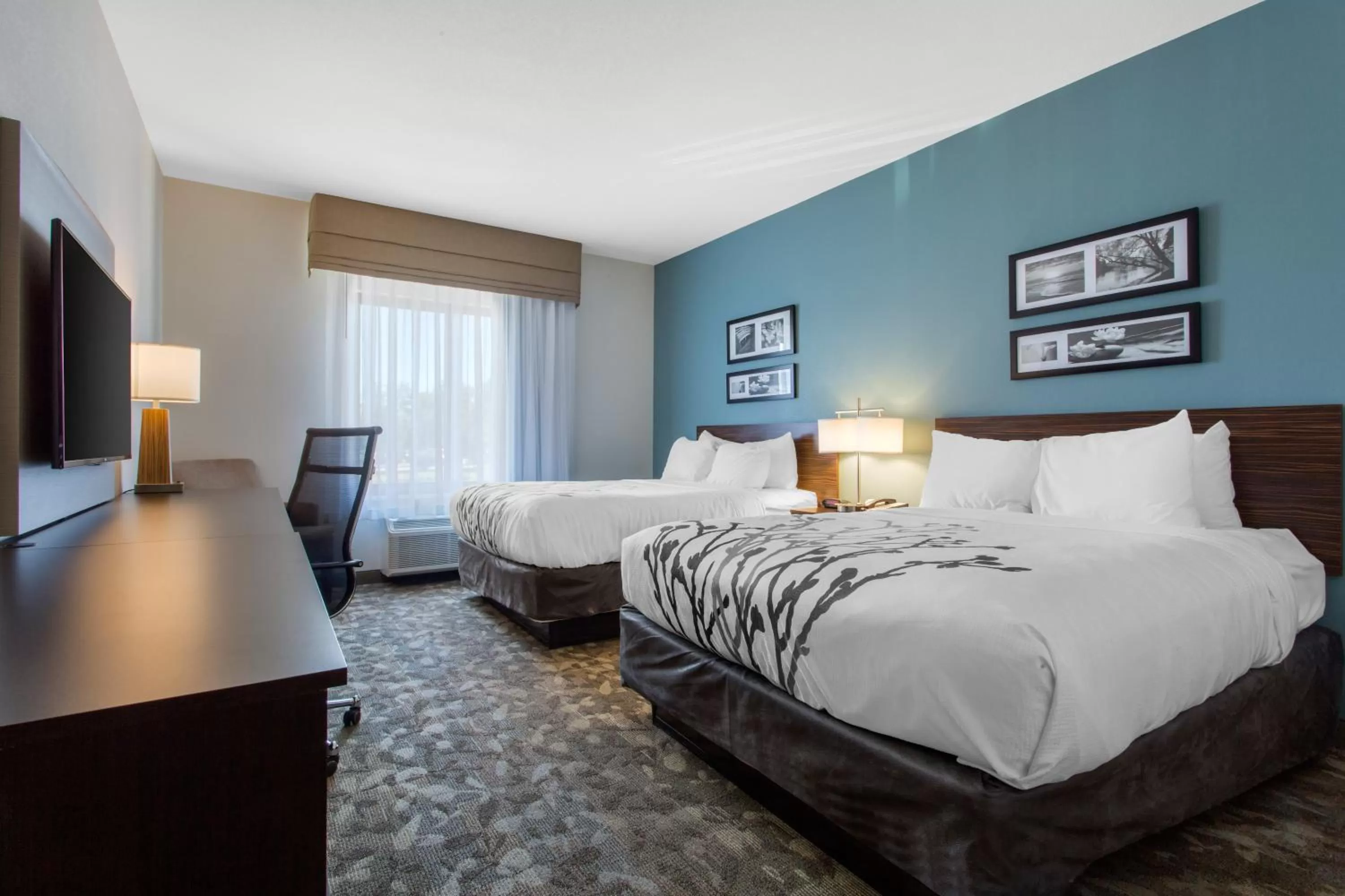 Queen Room with Two Queen Beds and  Roll-in-Shower - Accessible/Non-Smoking in Sleep Inn & Suites Middletown - Goshen