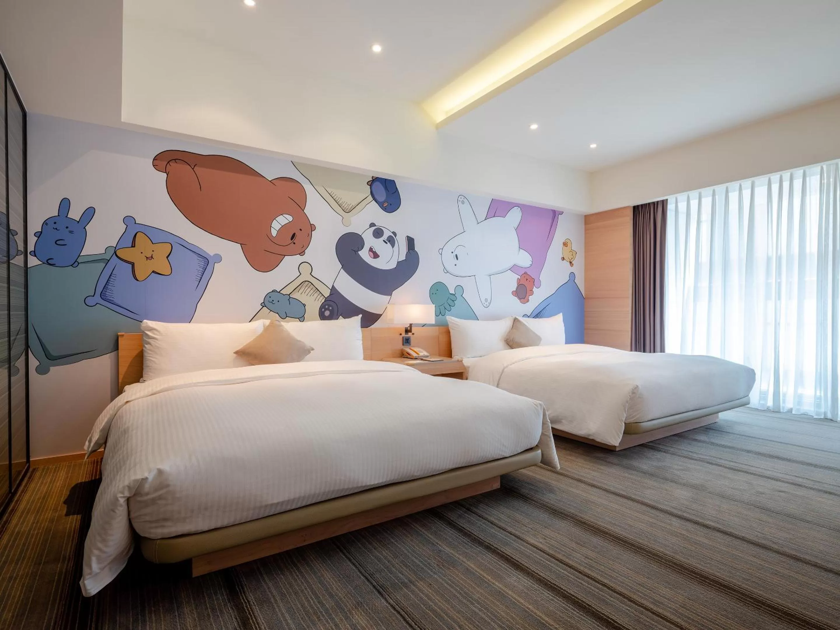 Cartoon Network Room Two Double Beds in Hotel COZZI Ximen Tainan