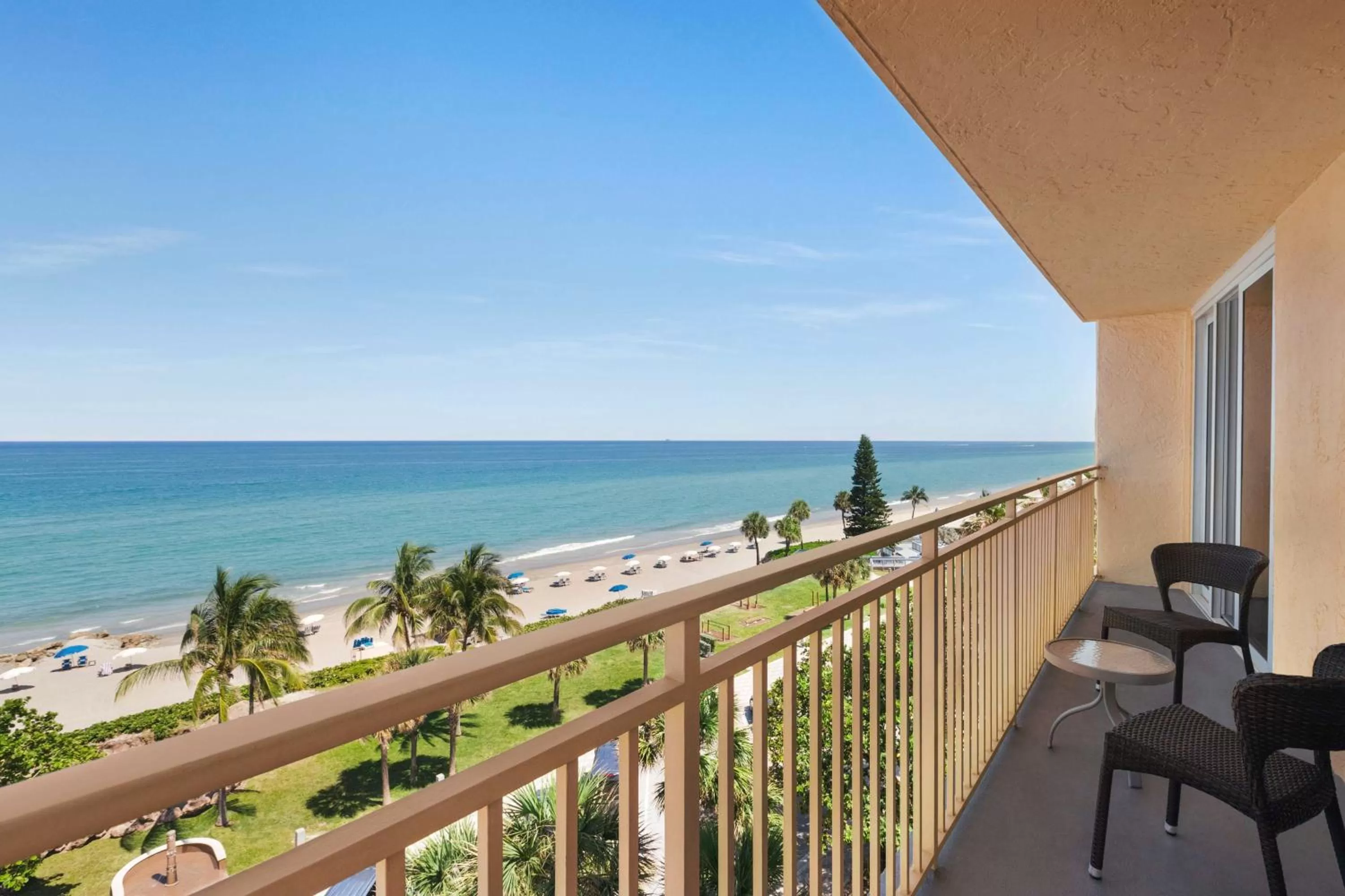 Deluxe Suite, 1 King Bed, Oceanfront, Corner Wraparound Balcony in Embassy Suites by Hilton Deerfield Beach Resort & Spa