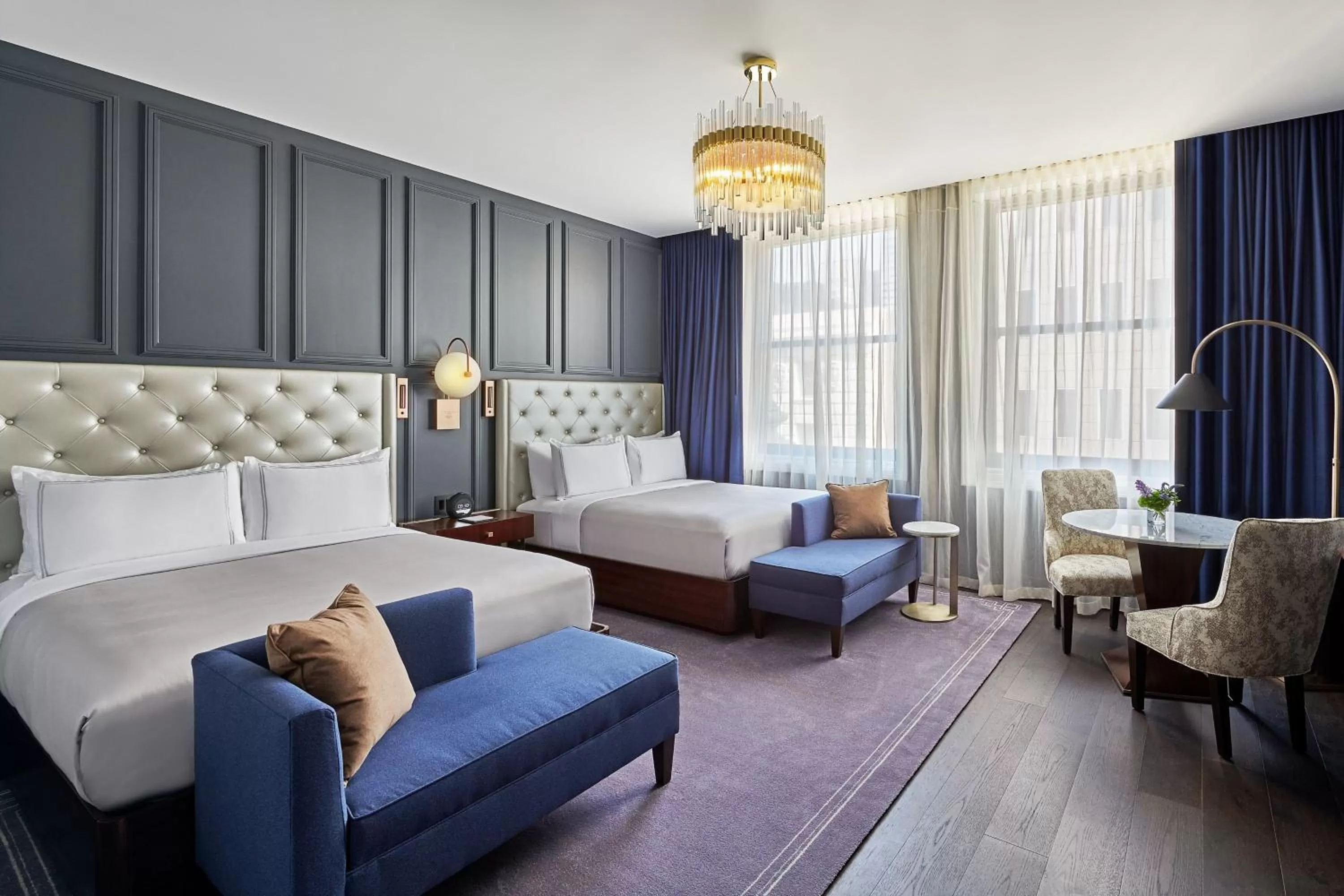 Superior Queen Room with Two Queen Beds and Mobility Accessible Roll-In Shower in The LaSalle Chicago, Autograph Collection