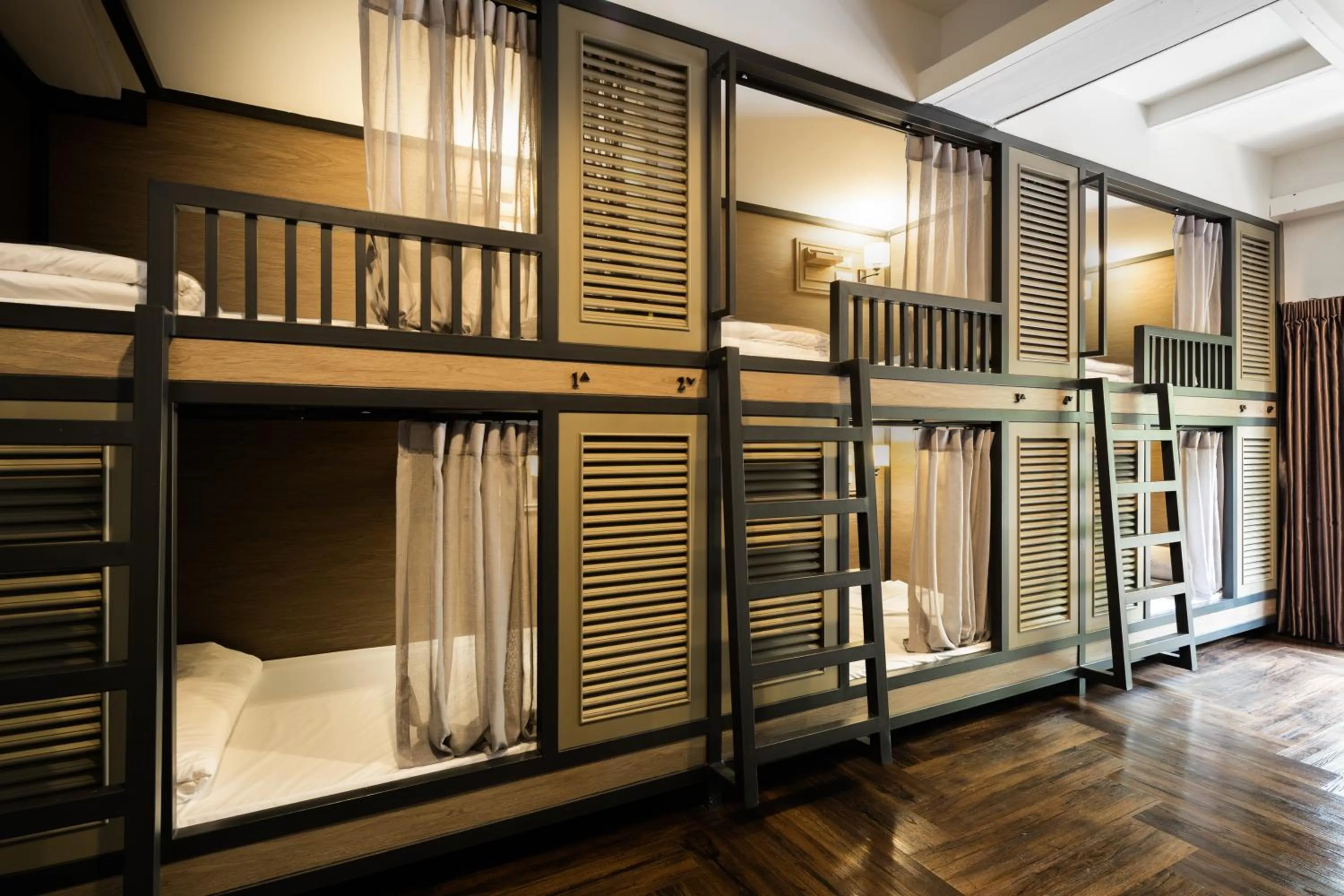 Single Bed in Female Dormitory Room in Warm Window Silom