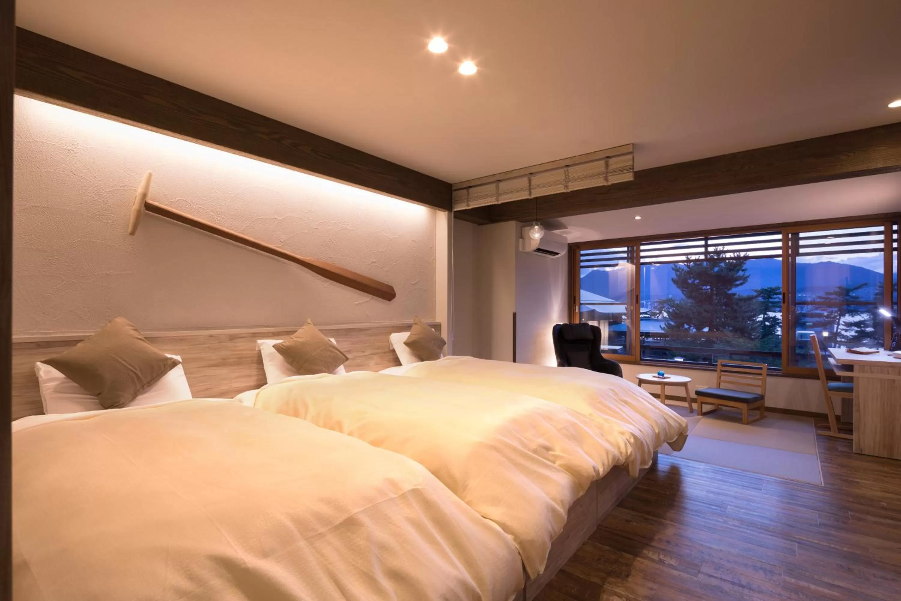 Triple Room with Sea View in Hotel Miyajima Villa