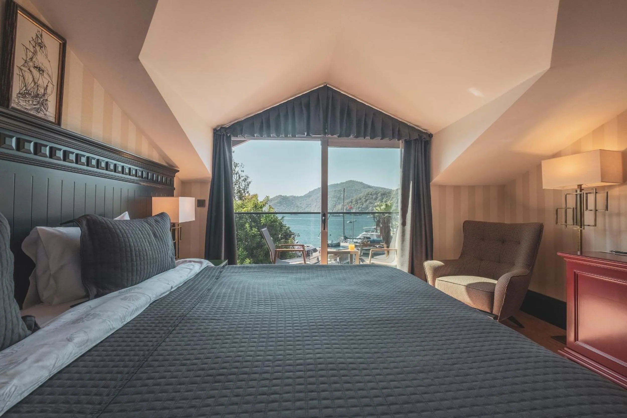 Superior Double Room with Sea and Marina View in Marina Bay Gocek