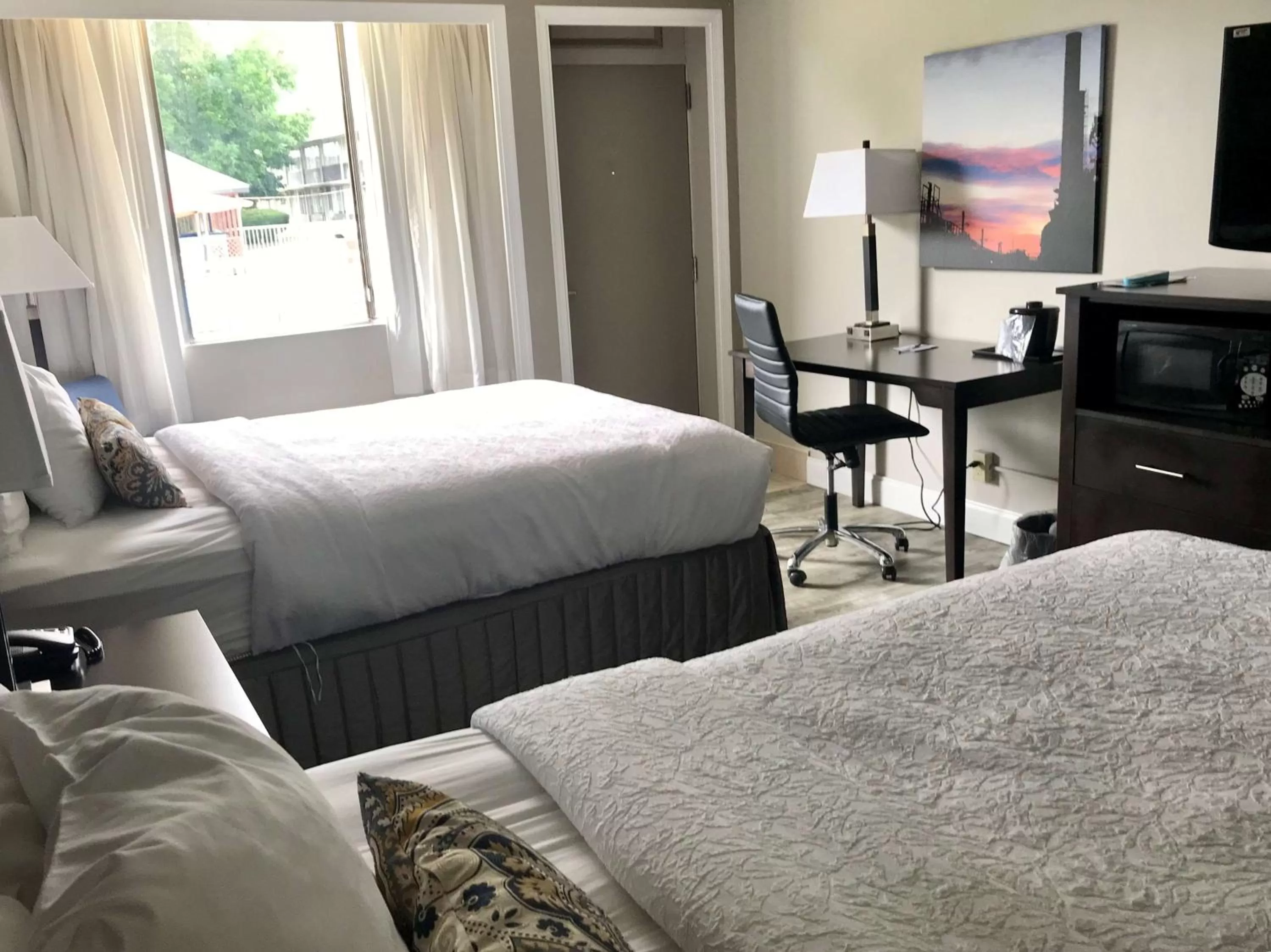 Double Room with Two Double Beds and Pool View - Non-Smoking/Renovated in SureStay Plus Hotel by Best Western Lehigh Valley
