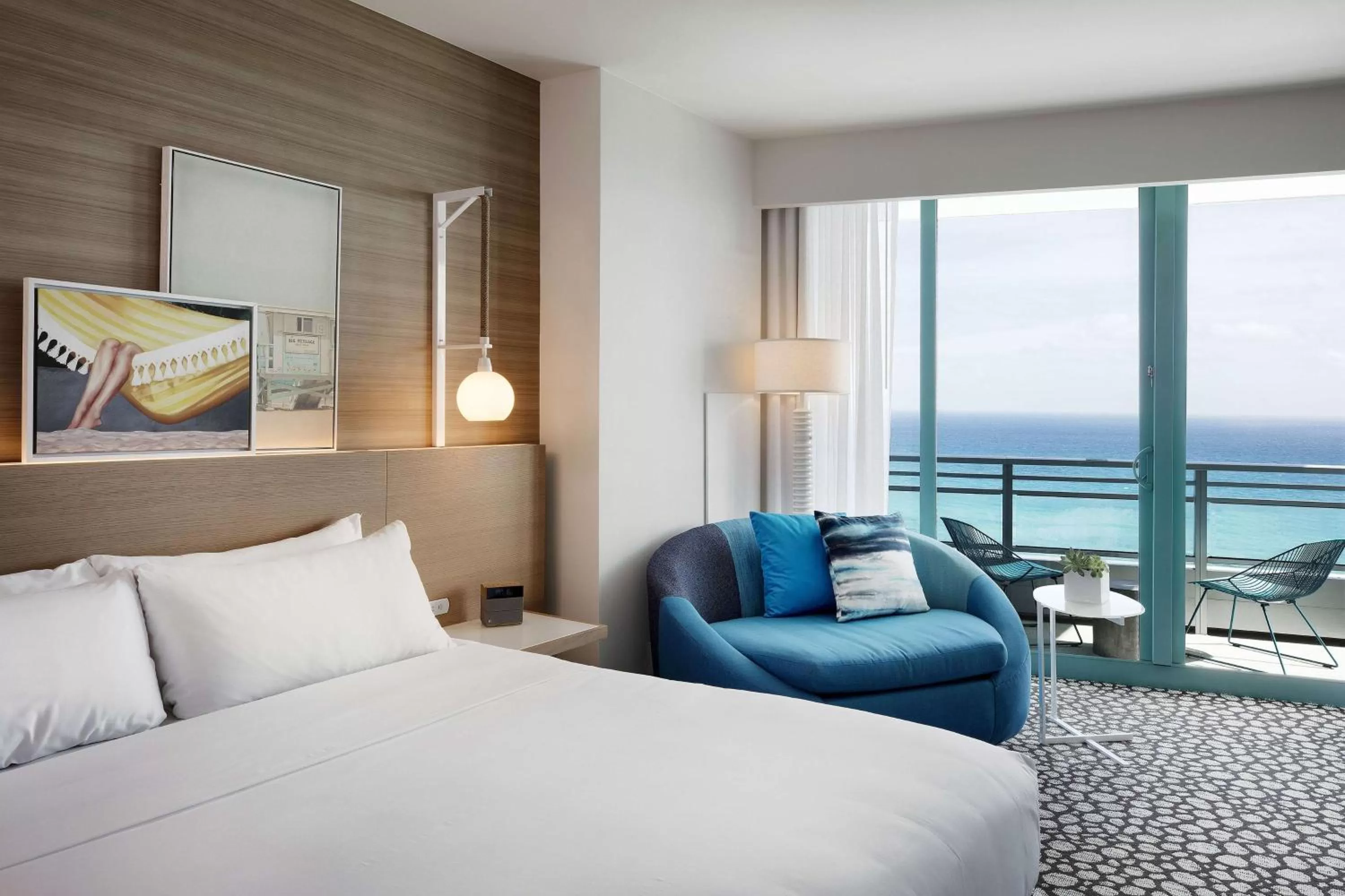 King Room with Balcony and Ocean Front View - High Floor in The Diplomat Beach Resort Hollywood, Curio Collection by Hilton