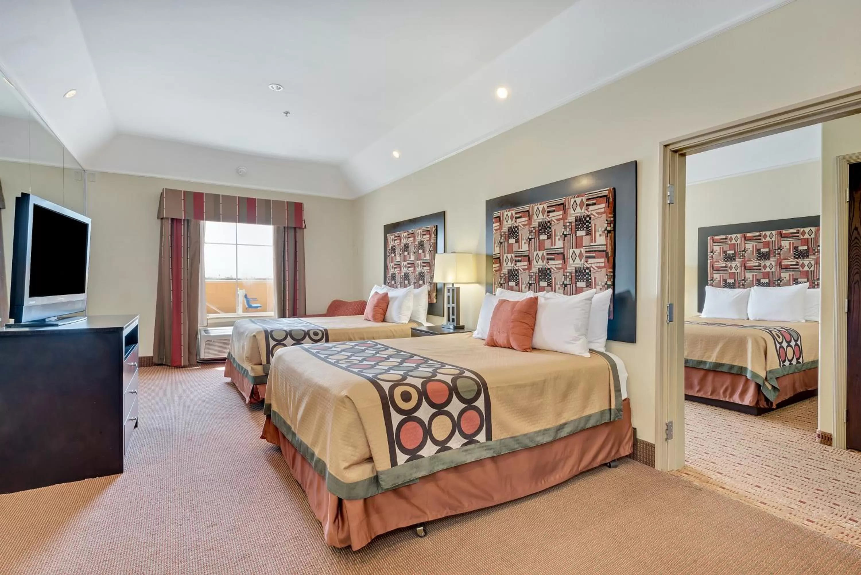 Family Suite with Four Queen Beds - Non-Smoking in Super 8 by Wyndham Hidalgo at La Plaza Mall & Mcallen Airport