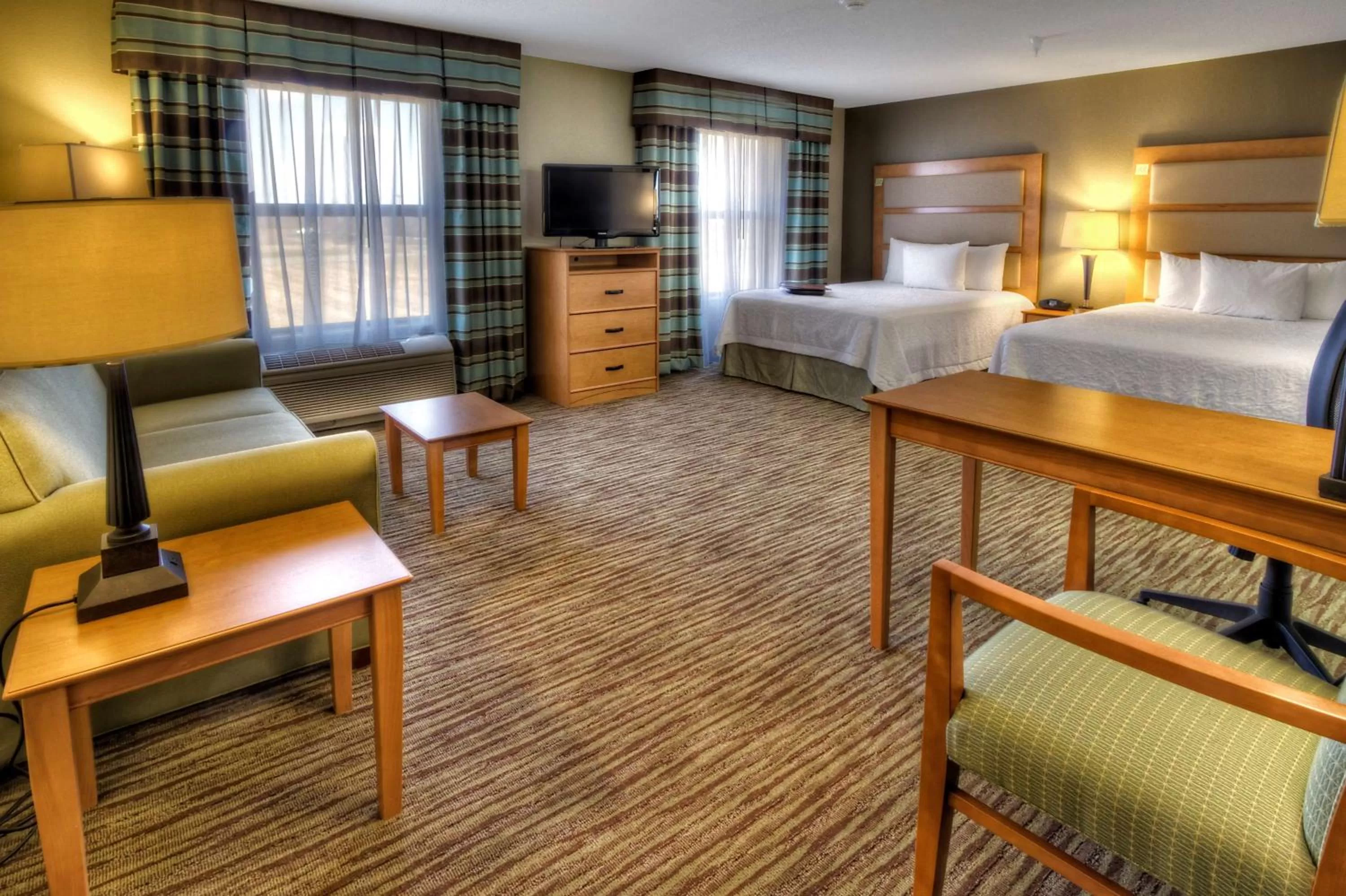 Queen Studio Suite with Two Queen Beds and Sofa Bed - Non-Smoking in Hampton Inn & Suites Kalamazoo-Oshtemo