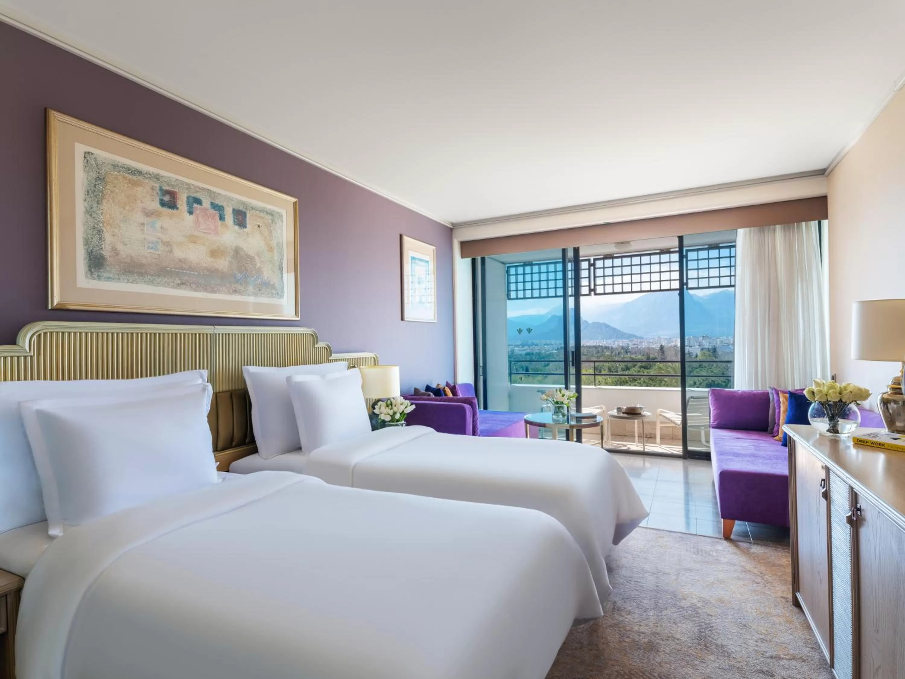 Comfort Twin Room with Two Sofa Beds and Sea View  in Rixos Downtown Antalya - The Land Of Legends Access