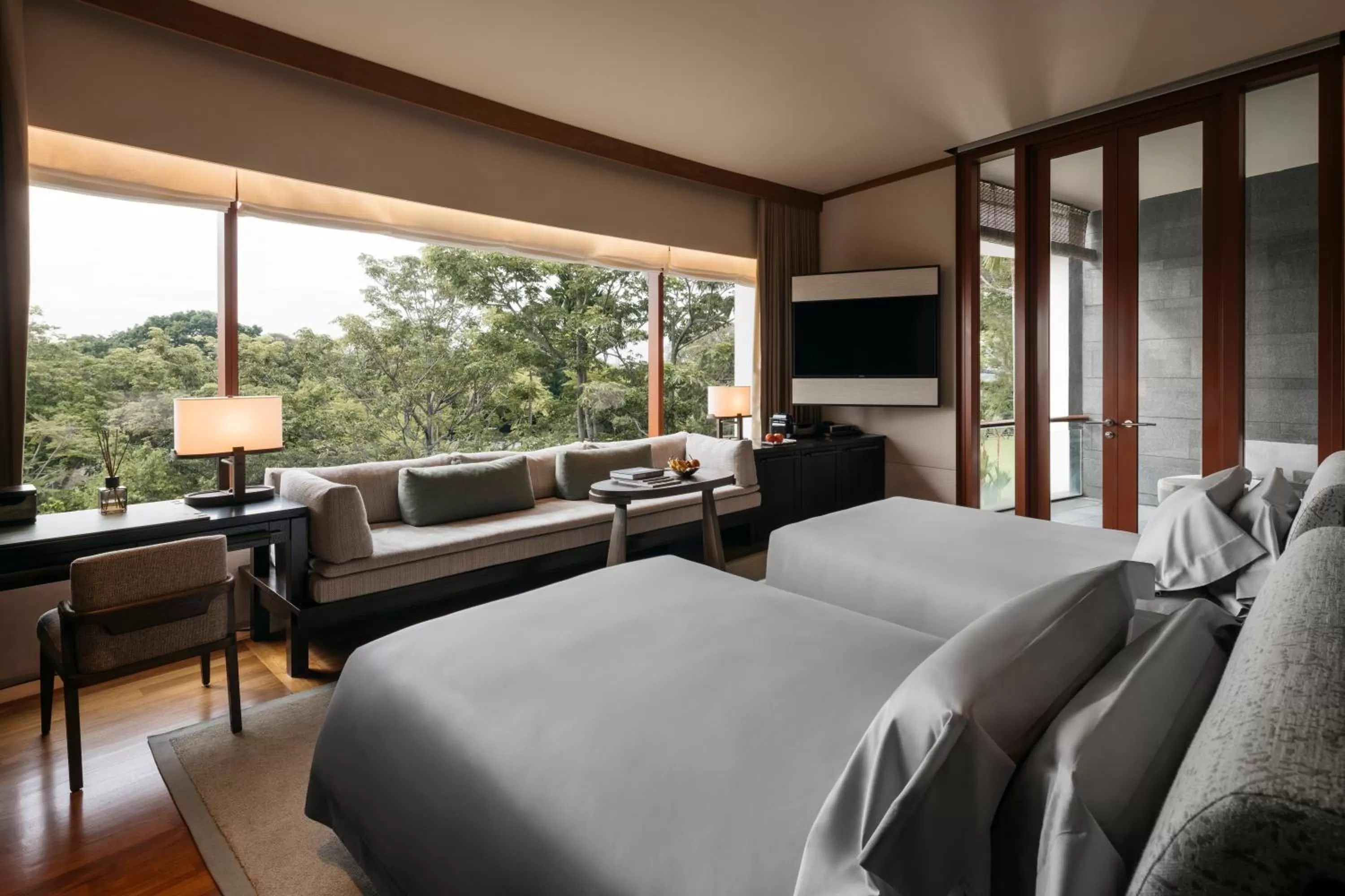 Premier Twin Room with Garden View in Capella Singapore