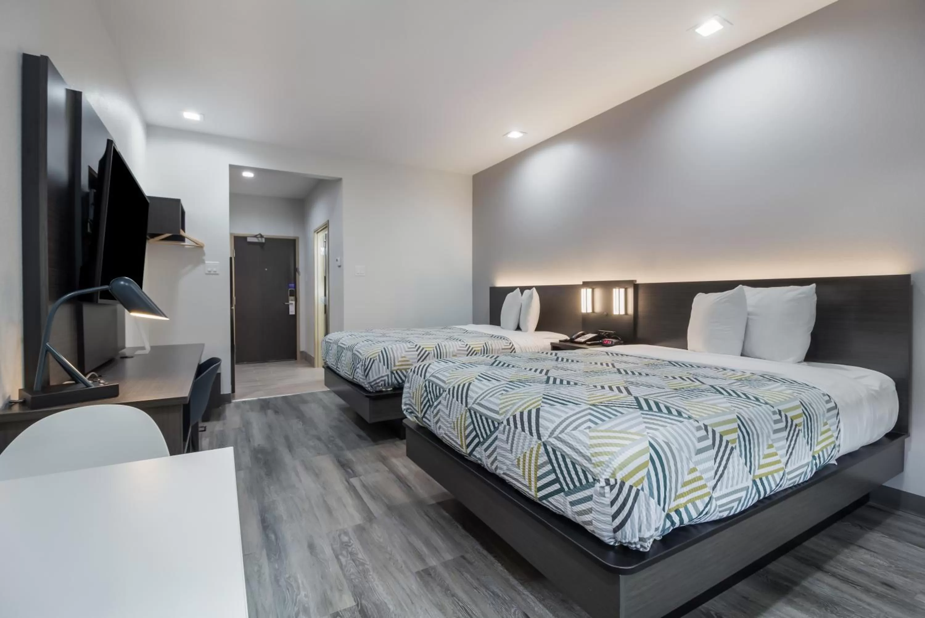 Queen Room with Two Queen Beds - Disability Access - Roll In Shower in Studio 6 Katy, Tx