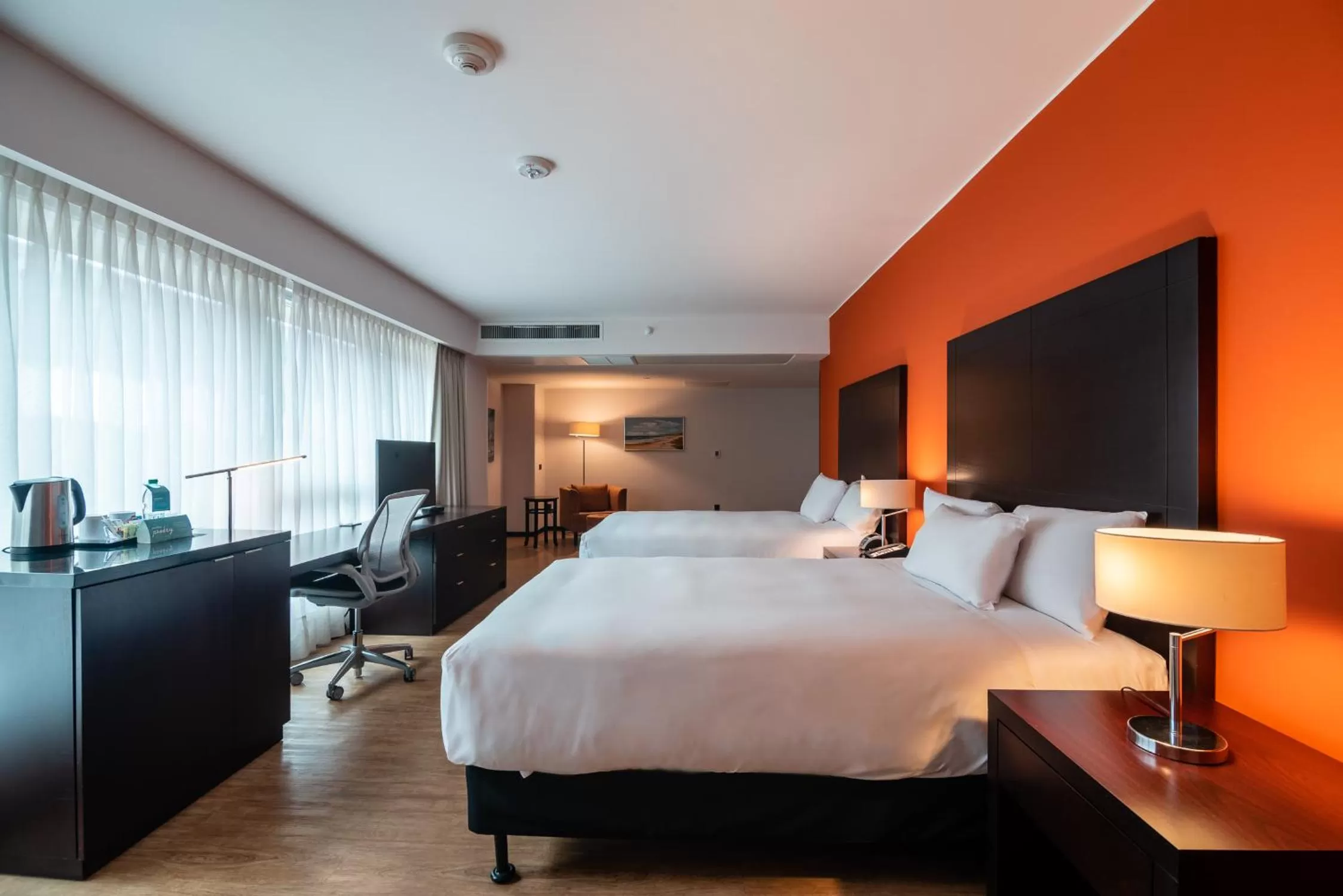 Double Room with Two Double Beds and Roll-In Shower - Mobility Accessible in Hilton Garden Inn Montevideo