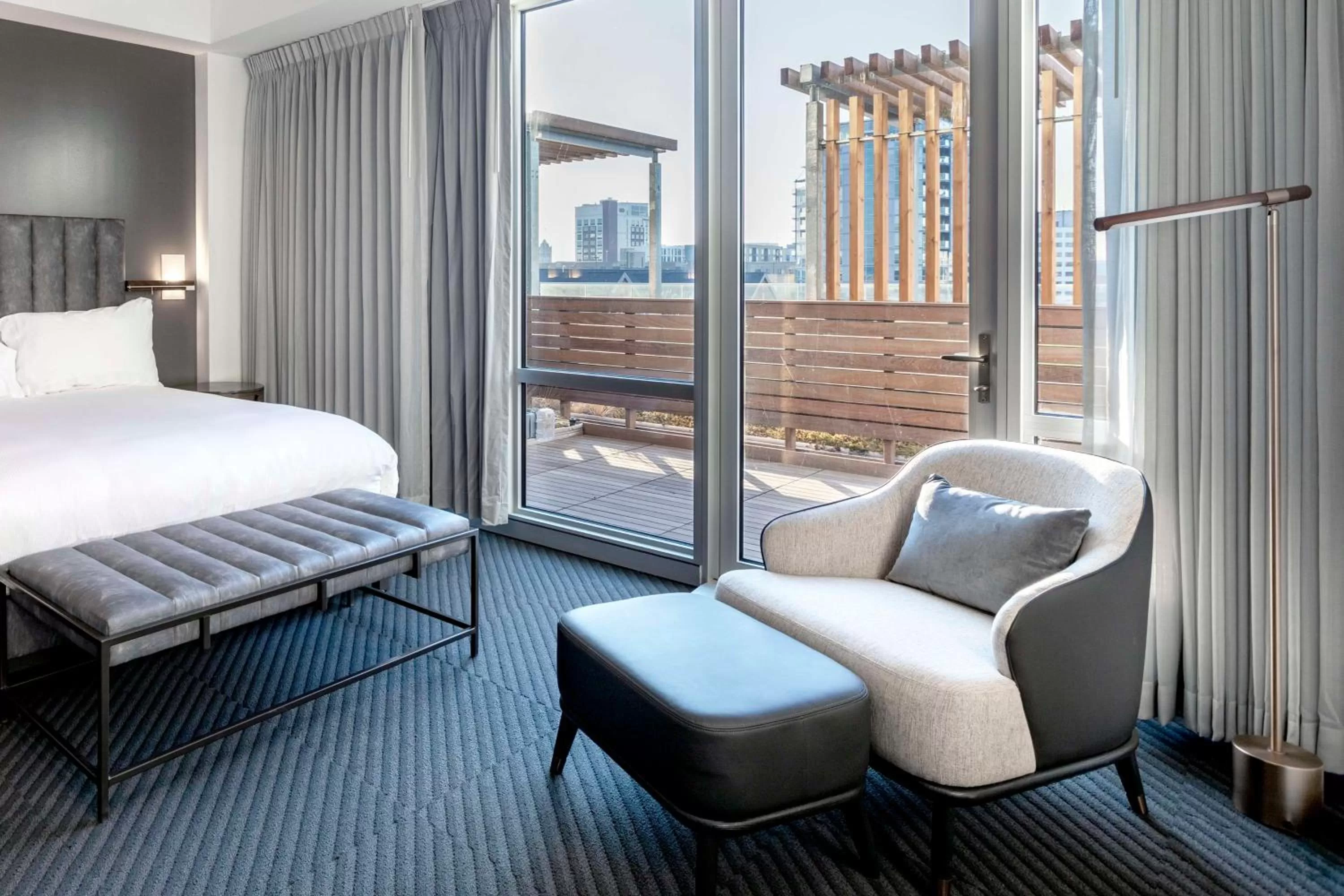 King Room with Balcony in Hotel Chauncey Iowa City, Tapestry Collection by Hilton