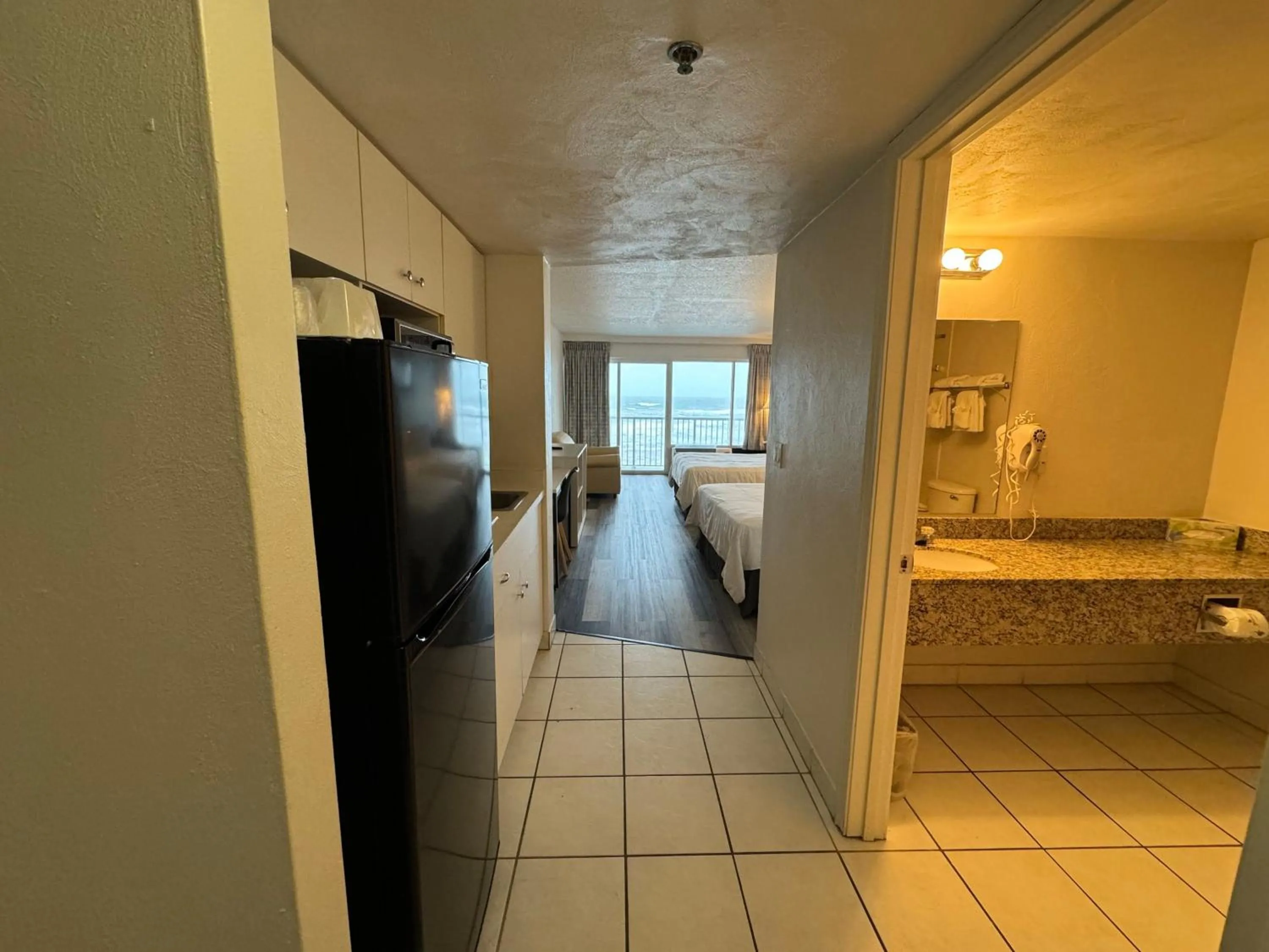 Queen Room with Two Queen Beds and Kitchenette -  Oceanfront in Emerald Shores Hotel - Daytona Beach